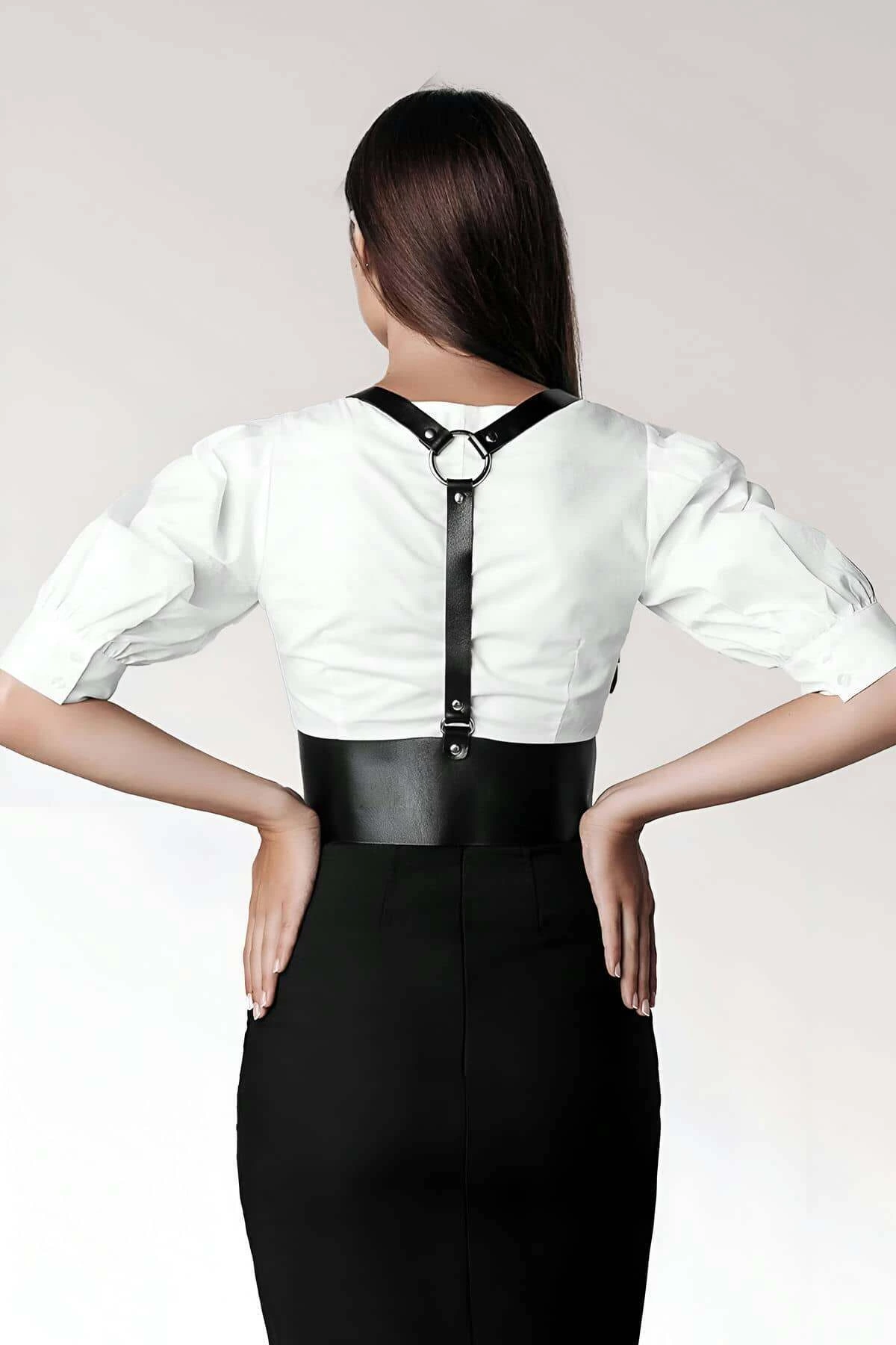 T-shirt, Elbise Üzeri Şık Deri Kemer - APFT822