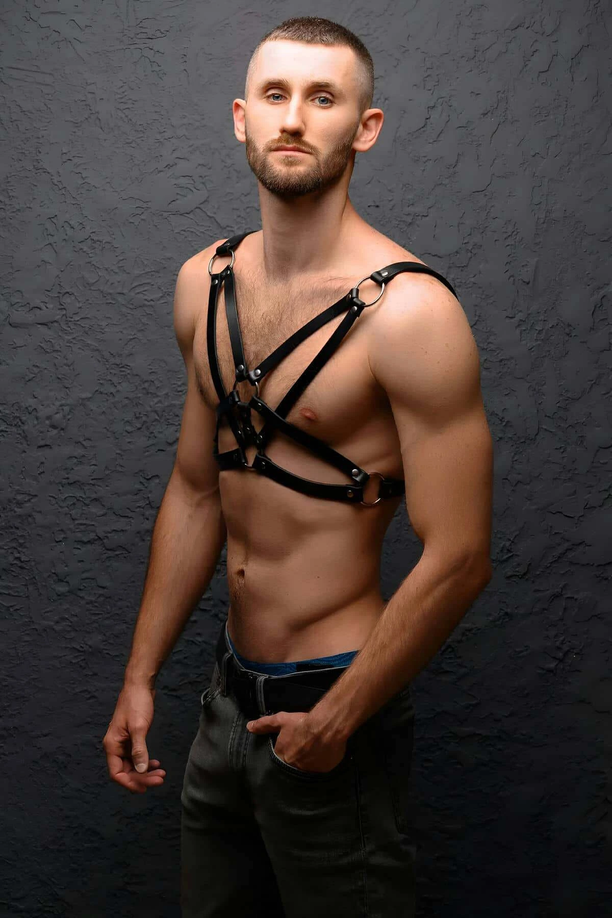 Erkek Göğüs Üzeri Deri Harness - APFTM104 - 1