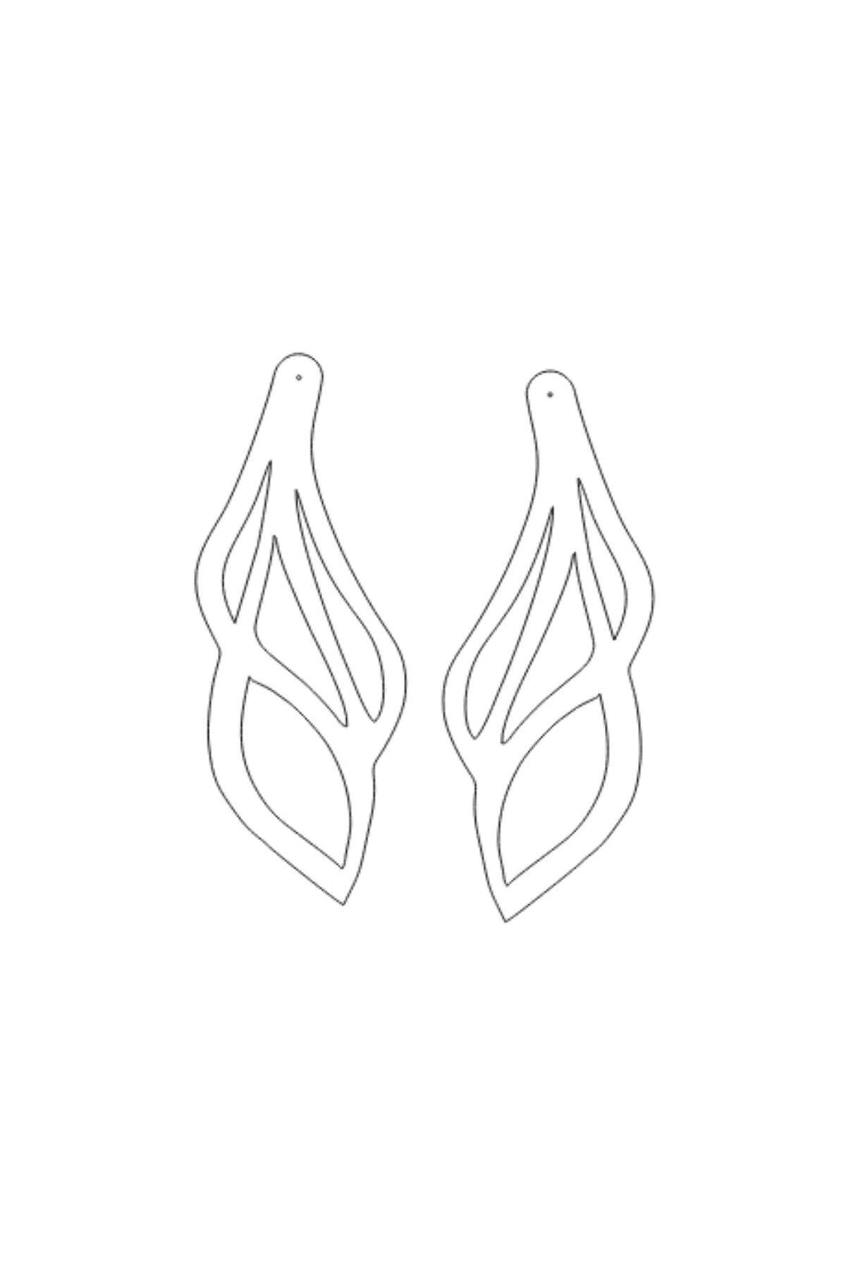 Beyaz Reflektörlü Sallantılı Küpe, Şık Lazer Kesim Küpe - APBJ001