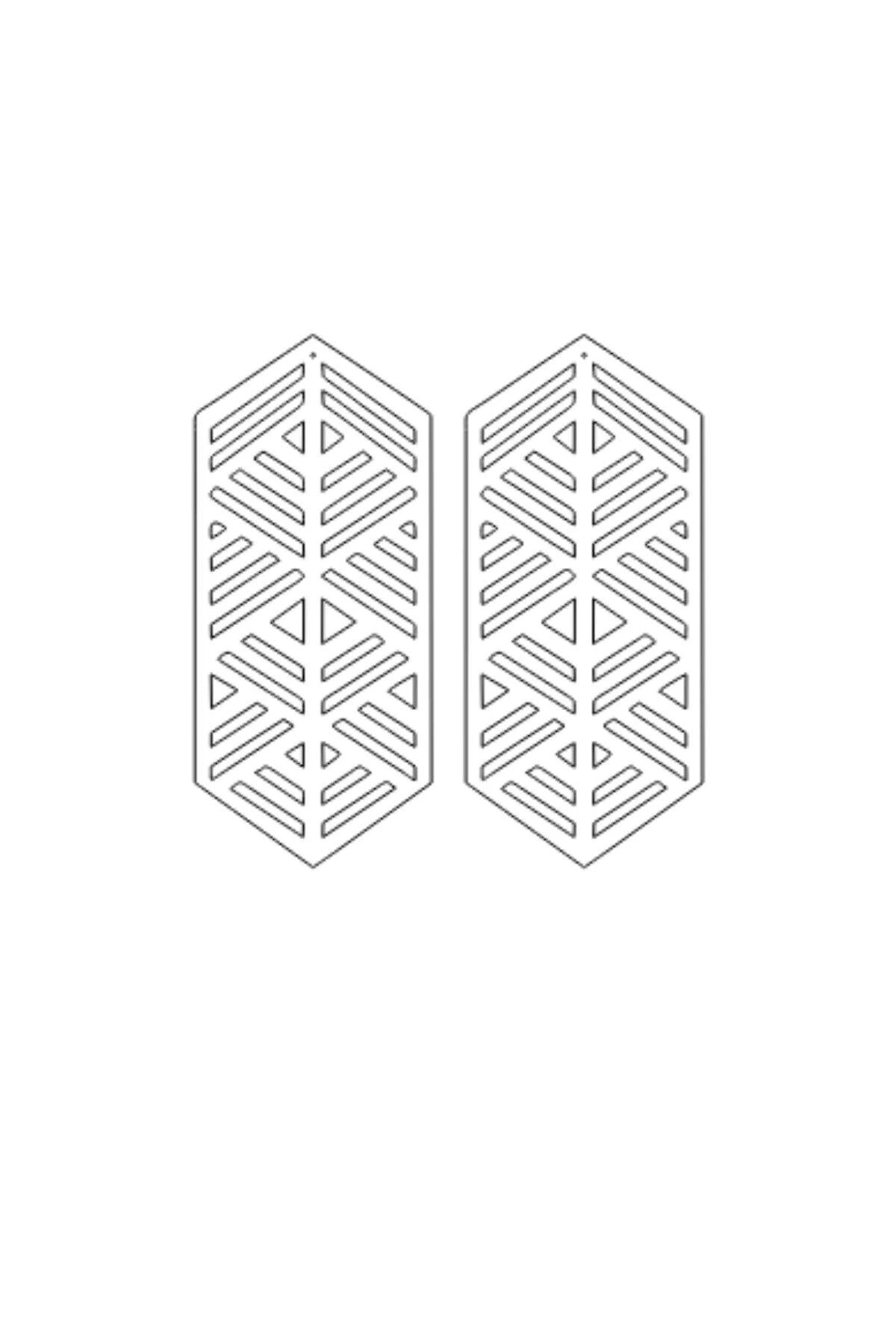 Beyaz Reflektörlü Modern Geometrik Küpe, Şık Lazer Kesim Küpe - APBJ015