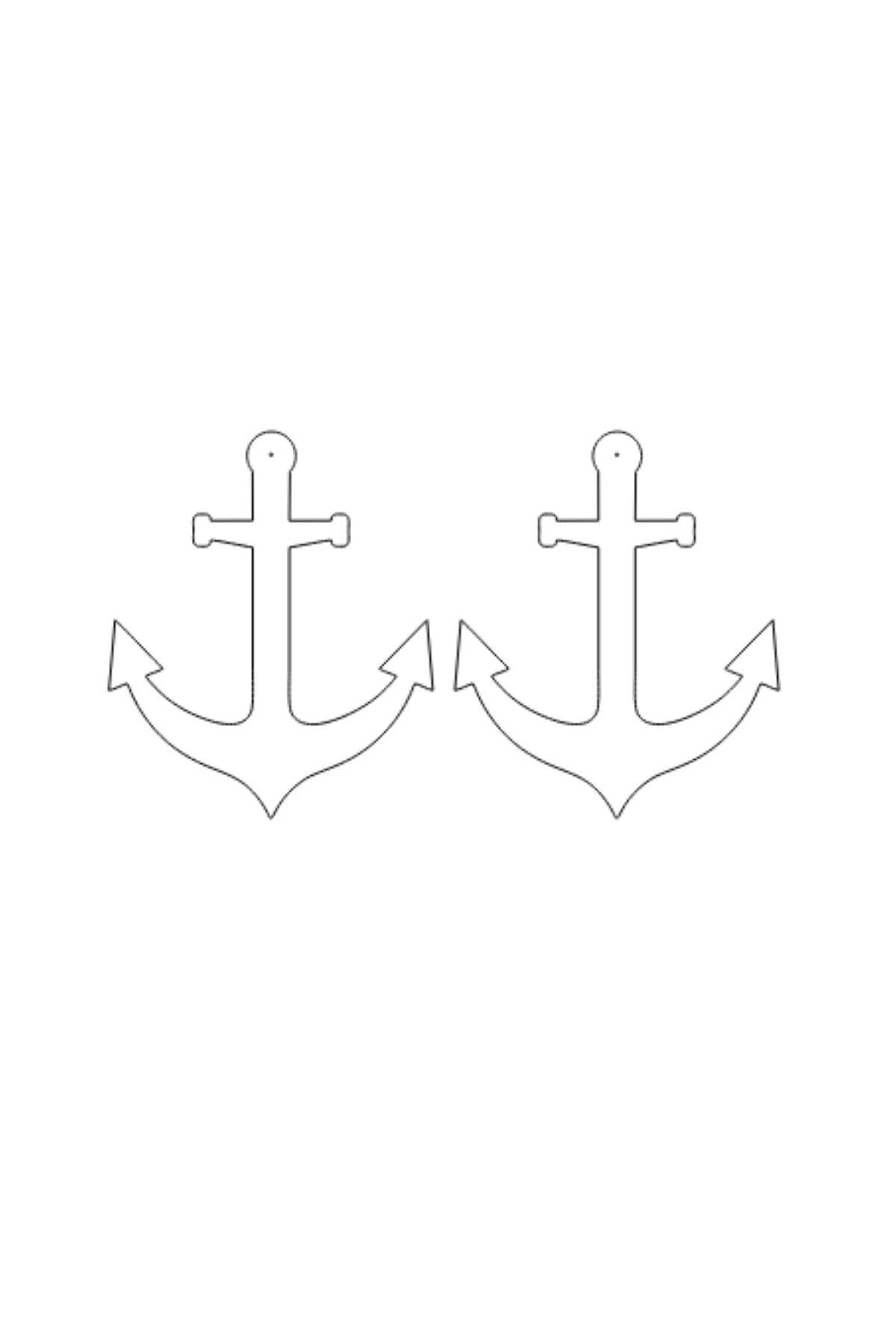 Beyaz Reflektörlü Çapa Küpe, Şık Lazer Kesim Küpe - APBJ020