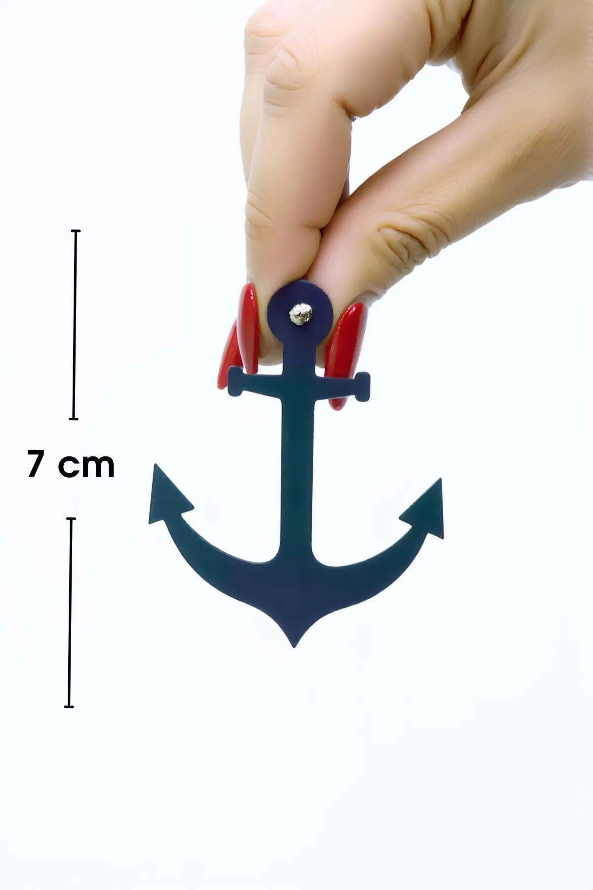 Rainbow Reflektörlü Çapa Küpe, Şık Lazer Kesim Küpe - APBJ020