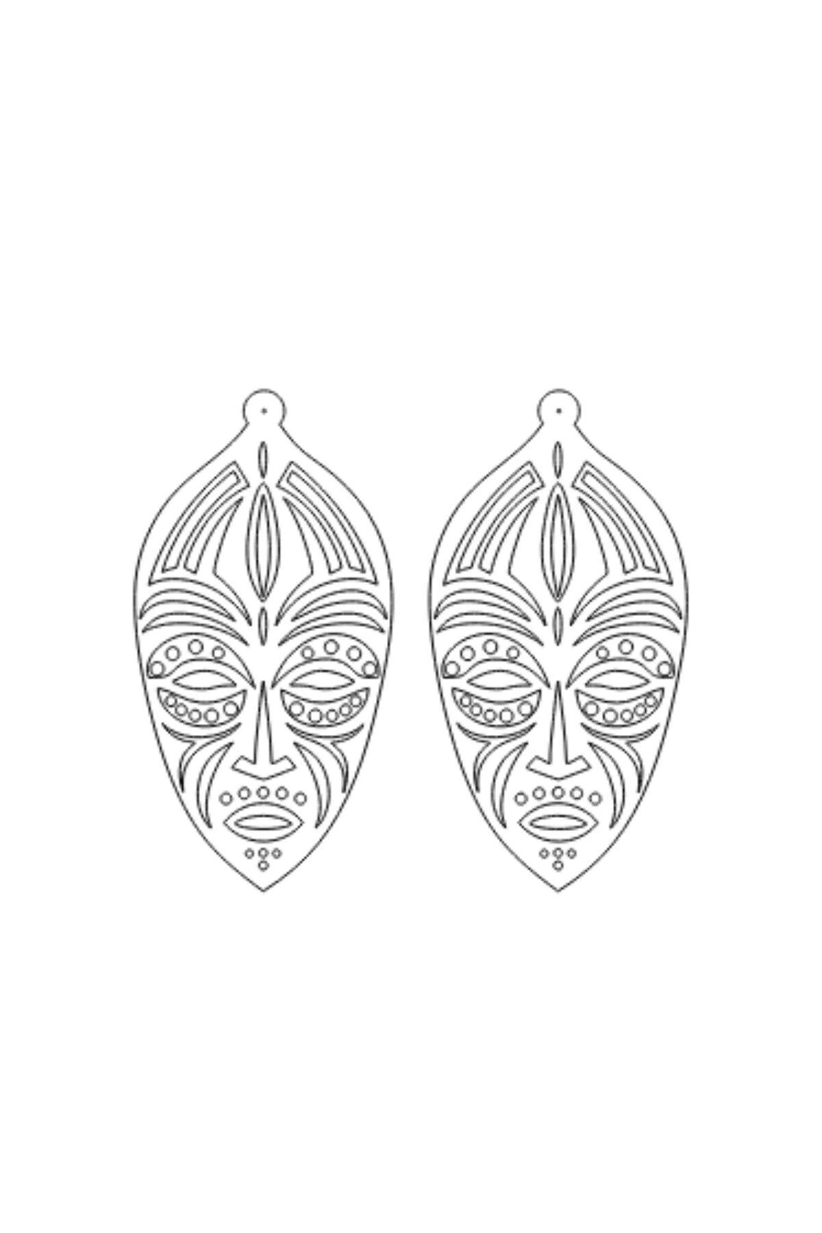 Beyaz Reflektörlü Etnik Yüz Küpe, Tarz Lazer Kesim Küpe - APBJ022