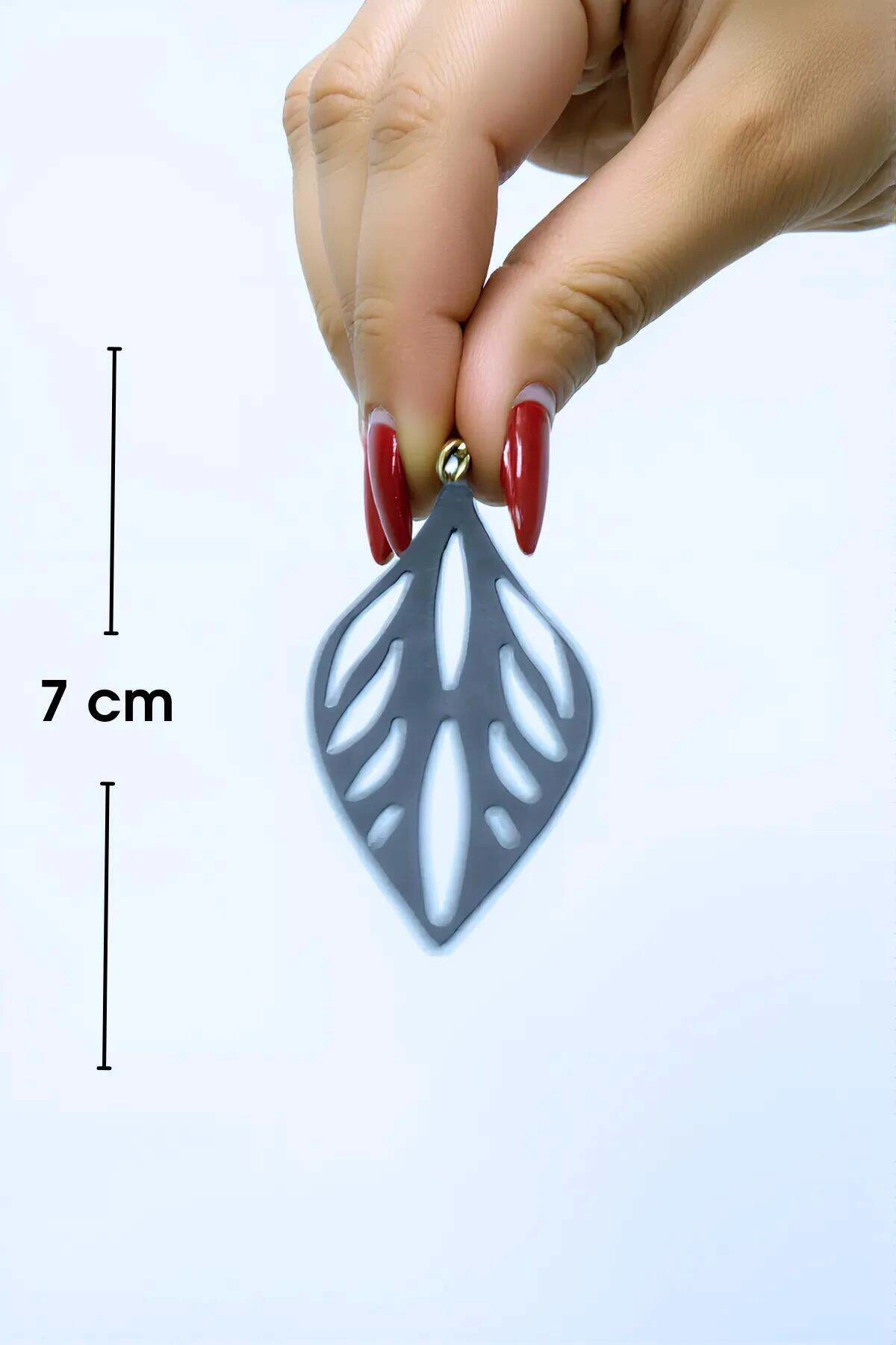 Beyaz Reflektörlü Damla Küpe, Şık Tasarım Lazer Kesim Küpe - APBJ026