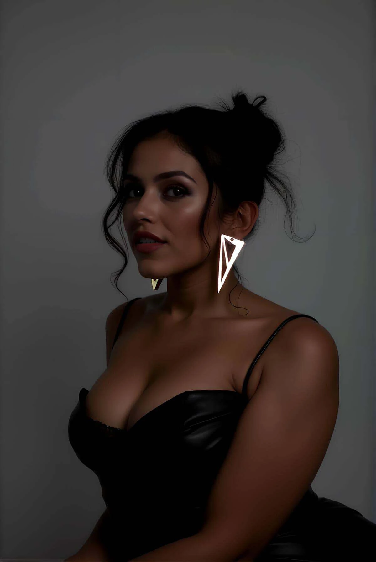 Beyaz Reflektörlü Üçgen Küpe, Şık Lazer Kesim Küpe - APBJ002