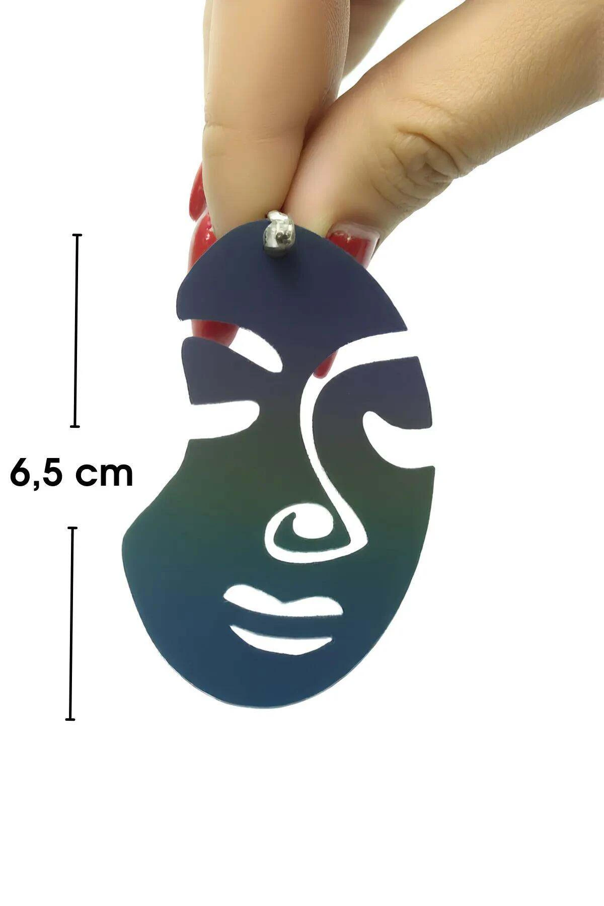 Siyah Soyut Kadın Yüzü Küpe, Şık Lazer Kesim Deri Küpe - APBJ005