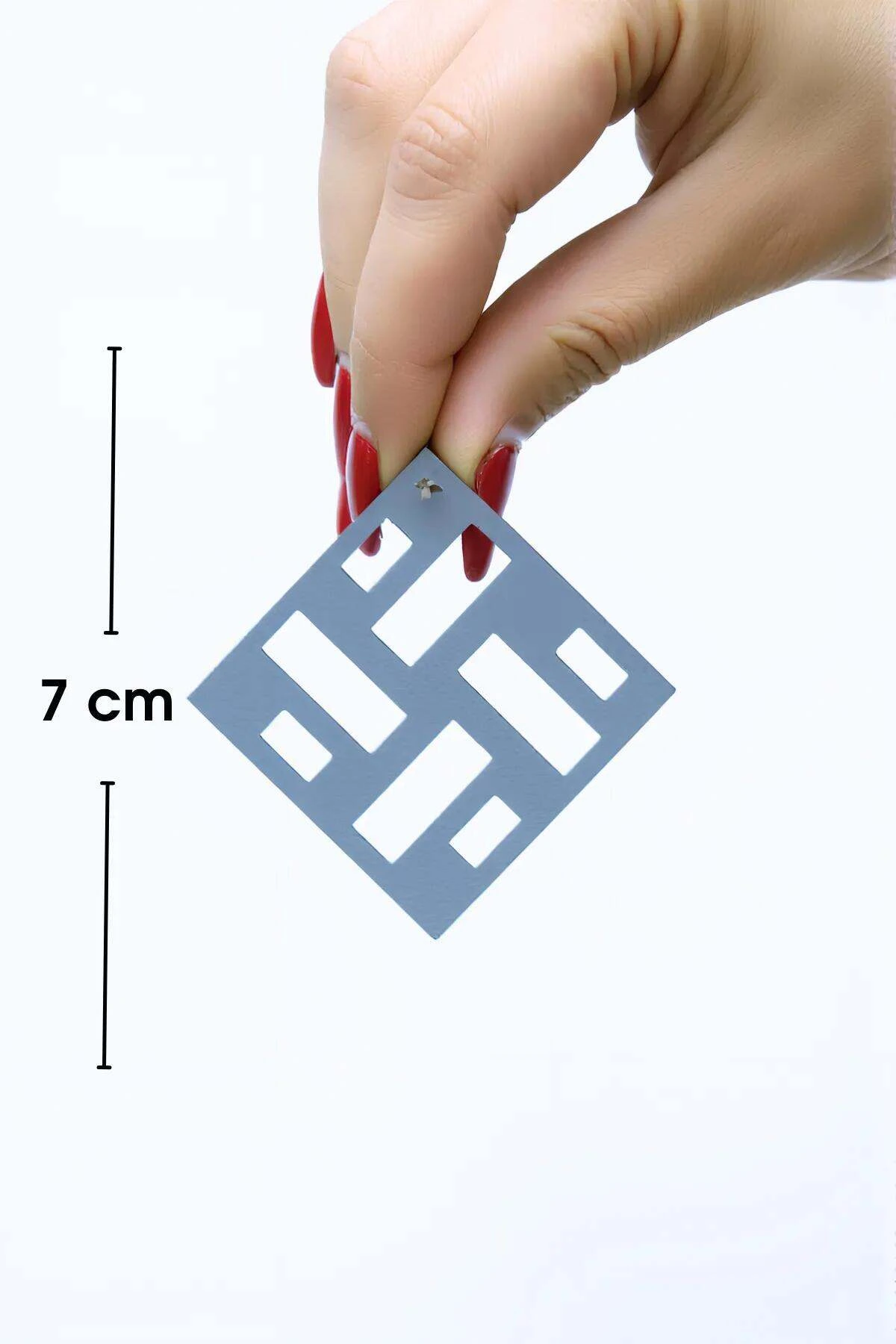 Siyah Kare Küpe, Şık Lazer Kesim Deri Küpe - APBJ012