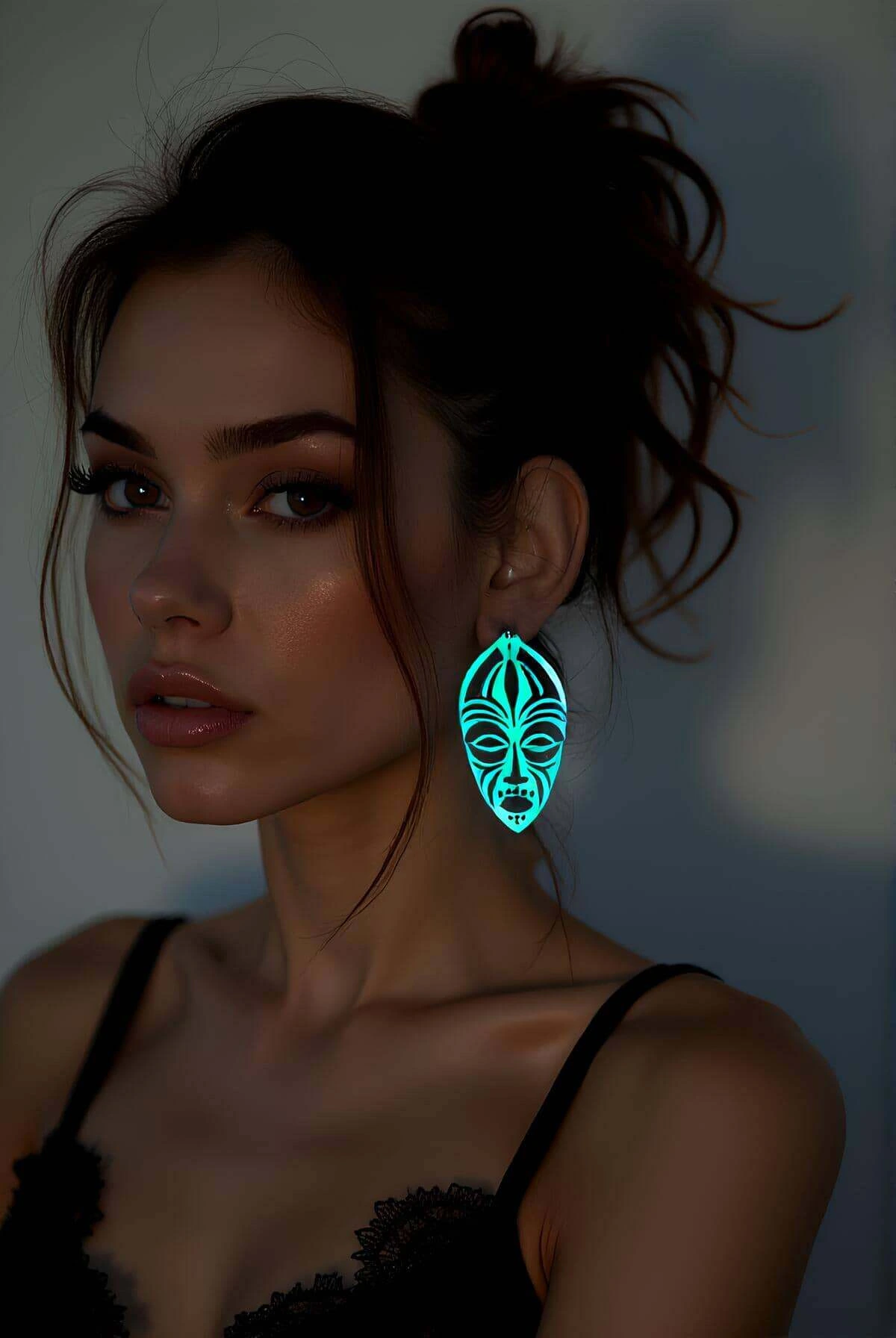 Rainbow Reflektörlü Etnik Yüz Küpe, Tarz Lazer Kesim Küpe - APBJ022