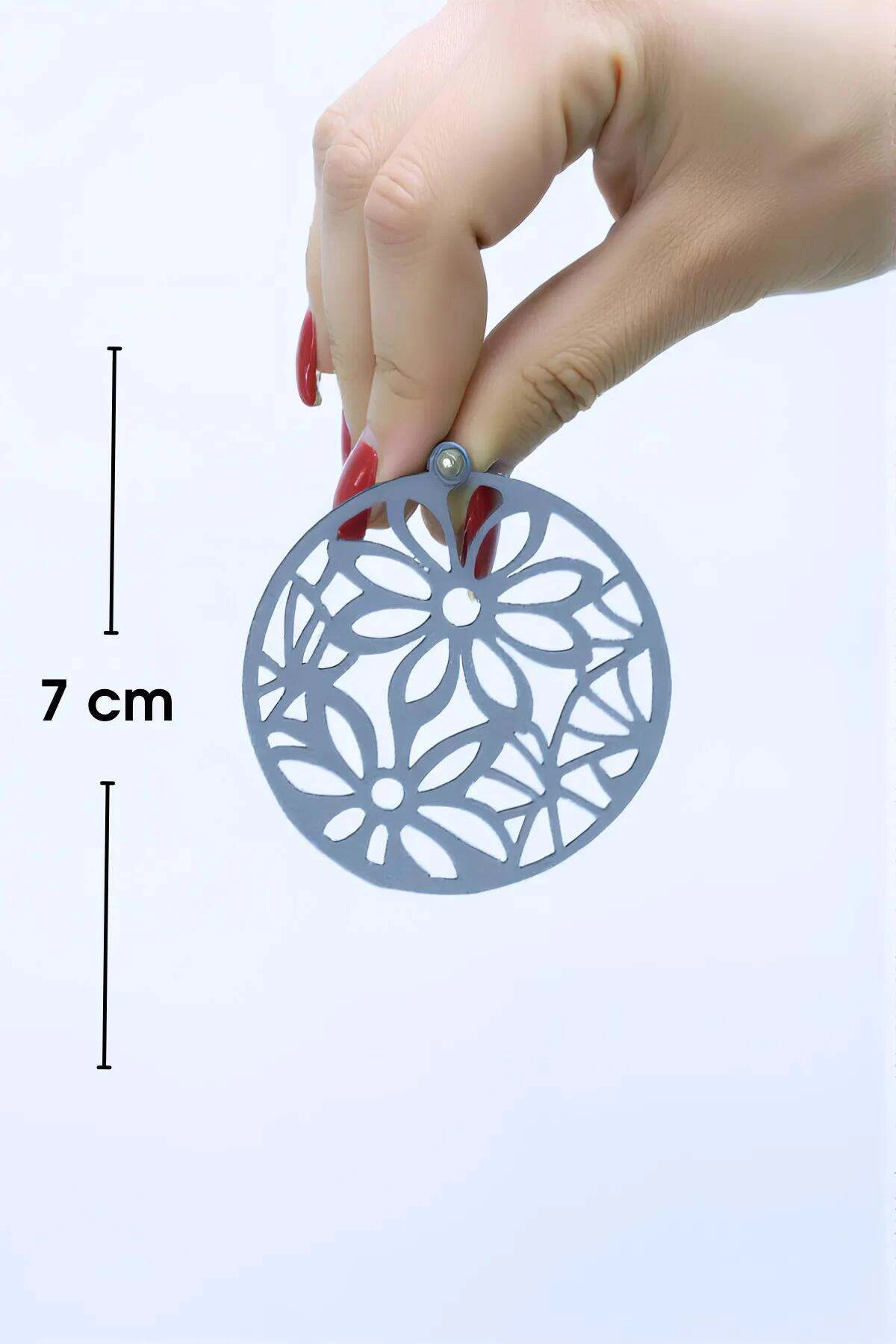 Siyah Çiçek Küpe, Şık Tasarım Lazer Kesim Deri Küpe - APBJ023