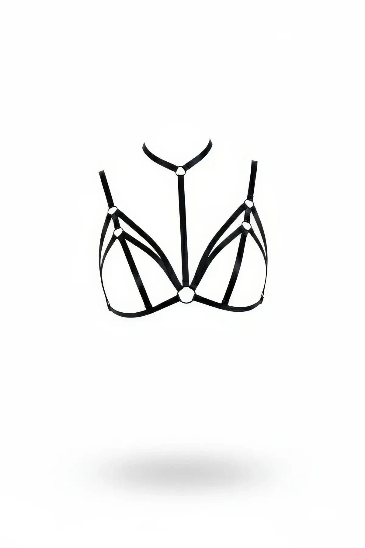 Siyah Göğüs Harness Boyunluklu Halkalı Çapraz Bant Detayı - APFT103 - 1