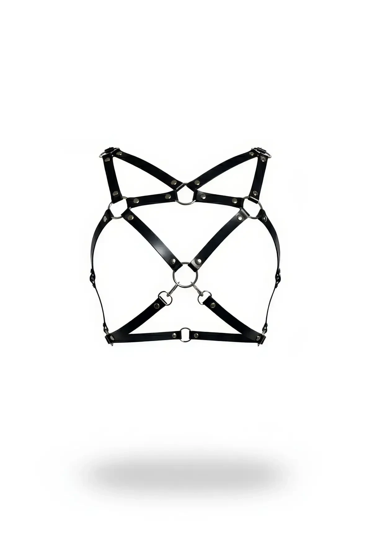 Siyah Kadın Kemer Metal Halka Detaylı Çapraz Vücut Aksesuarı - APFT109