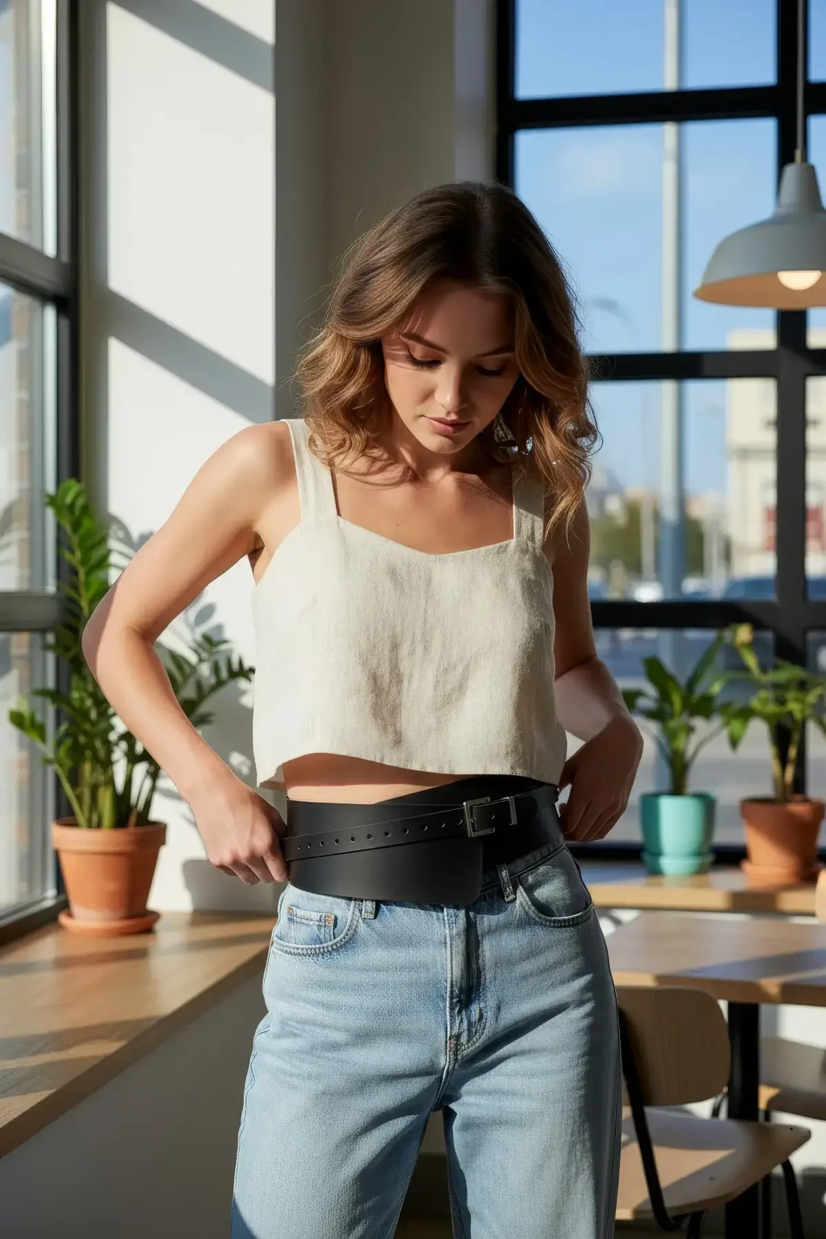 Siyah Kadın Kemer Kalın Korse Bel Aksesuarı - APFT1128