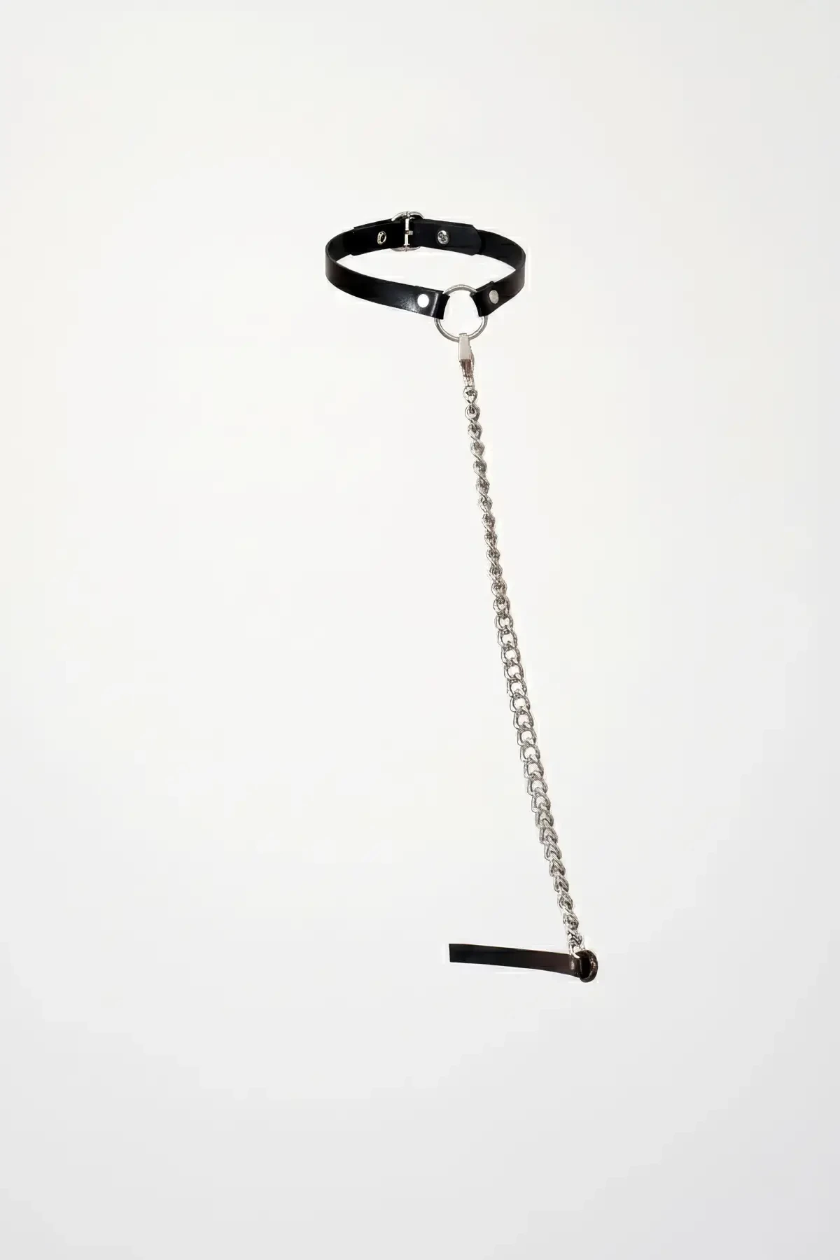 Siyah Choker Uzun Zincirli O Halka Detaylı - APFT323