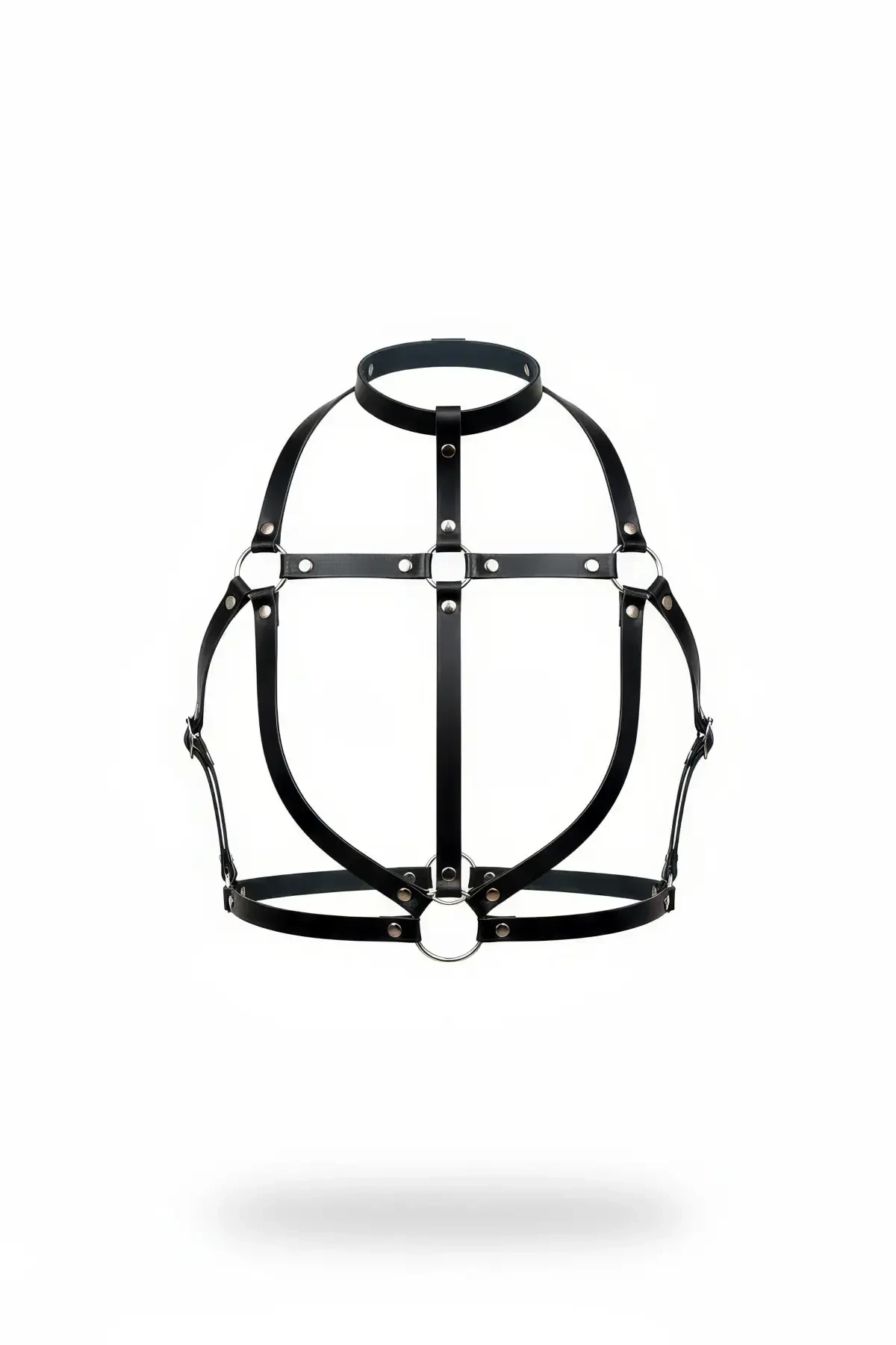 Siyah Kadın Kemer Deri Vücut Aksesuarı Halka Detaylı - APFT434