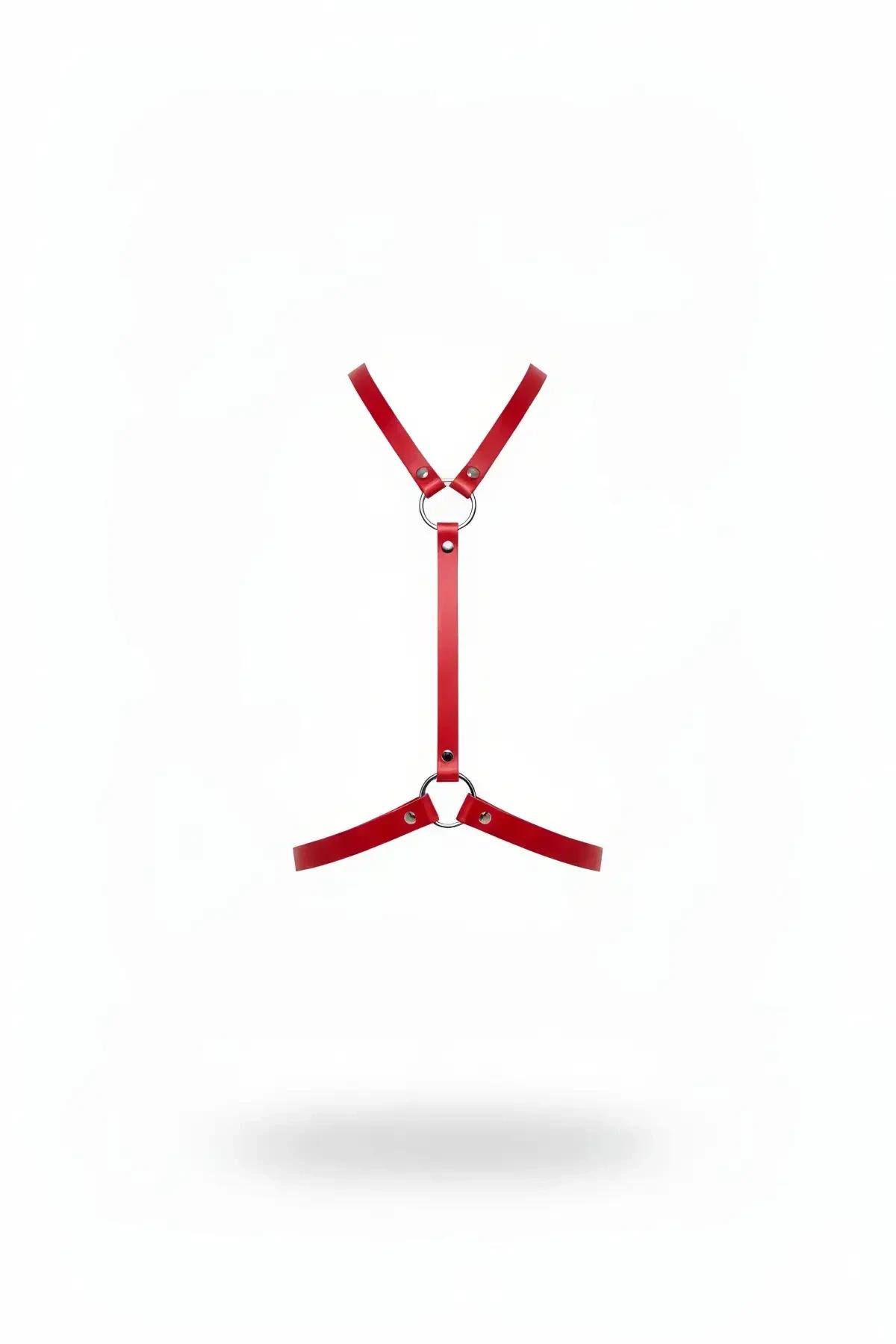 Kırmızı Kadın Kemer Deri Halka Detaylı Vücut Aksesuarı - APFT581