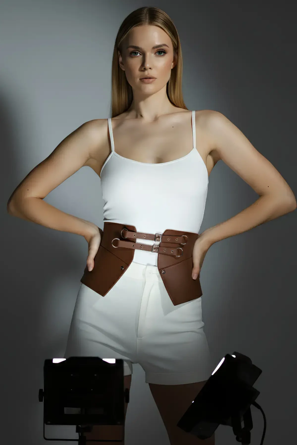 Taba Kadın Kemer Suni Deri Çift Tokalı Kalın Kemer - APFT611