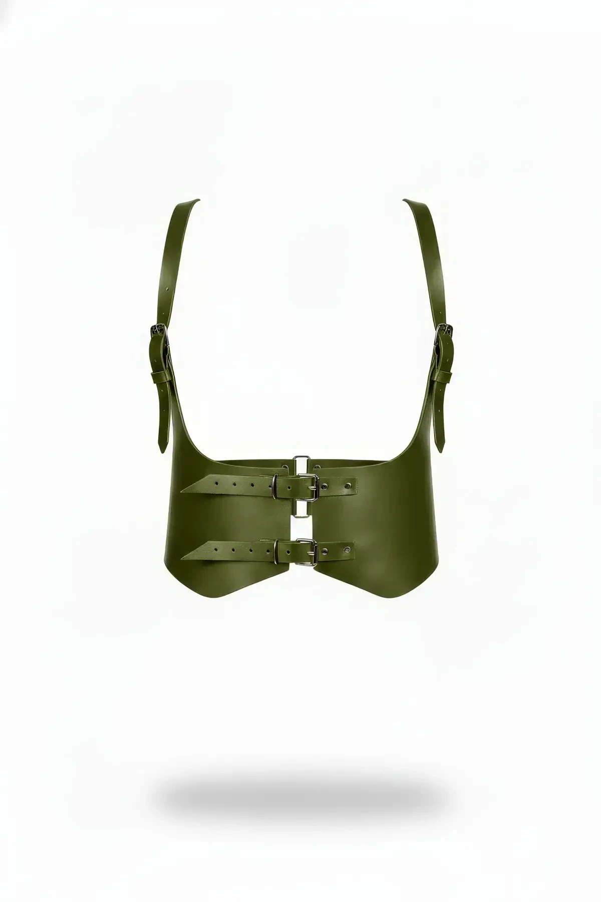 Haki Kadın Kemer Omuz Detaylı Geniş Korse Kemer - APFT612