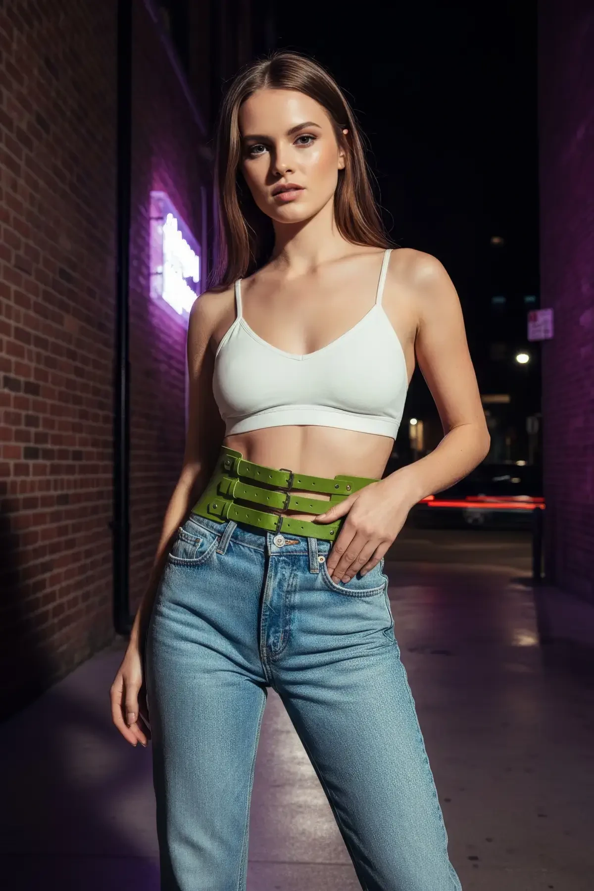 Haki Kadın Kemer Üç Tokalı Geniş Korse Kemer - APFT624