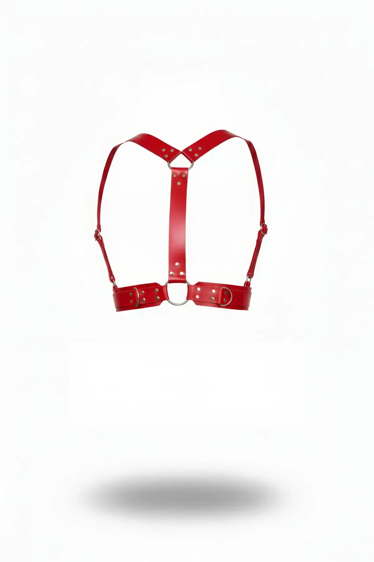 Kırmızı Kadın Kemer Suni Deri Omuz Detaylı Vücut Aksesuarı - APFT631