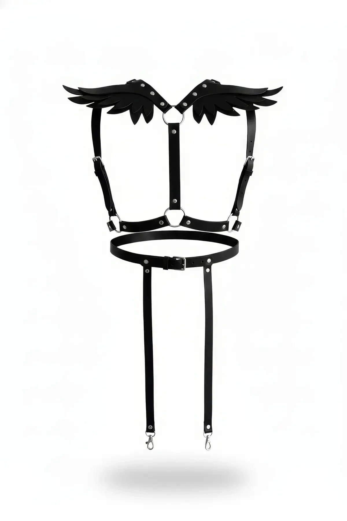 Siyah Kadın Kemer Kanat Detaylı Omuz Aksesuarı - APFT642