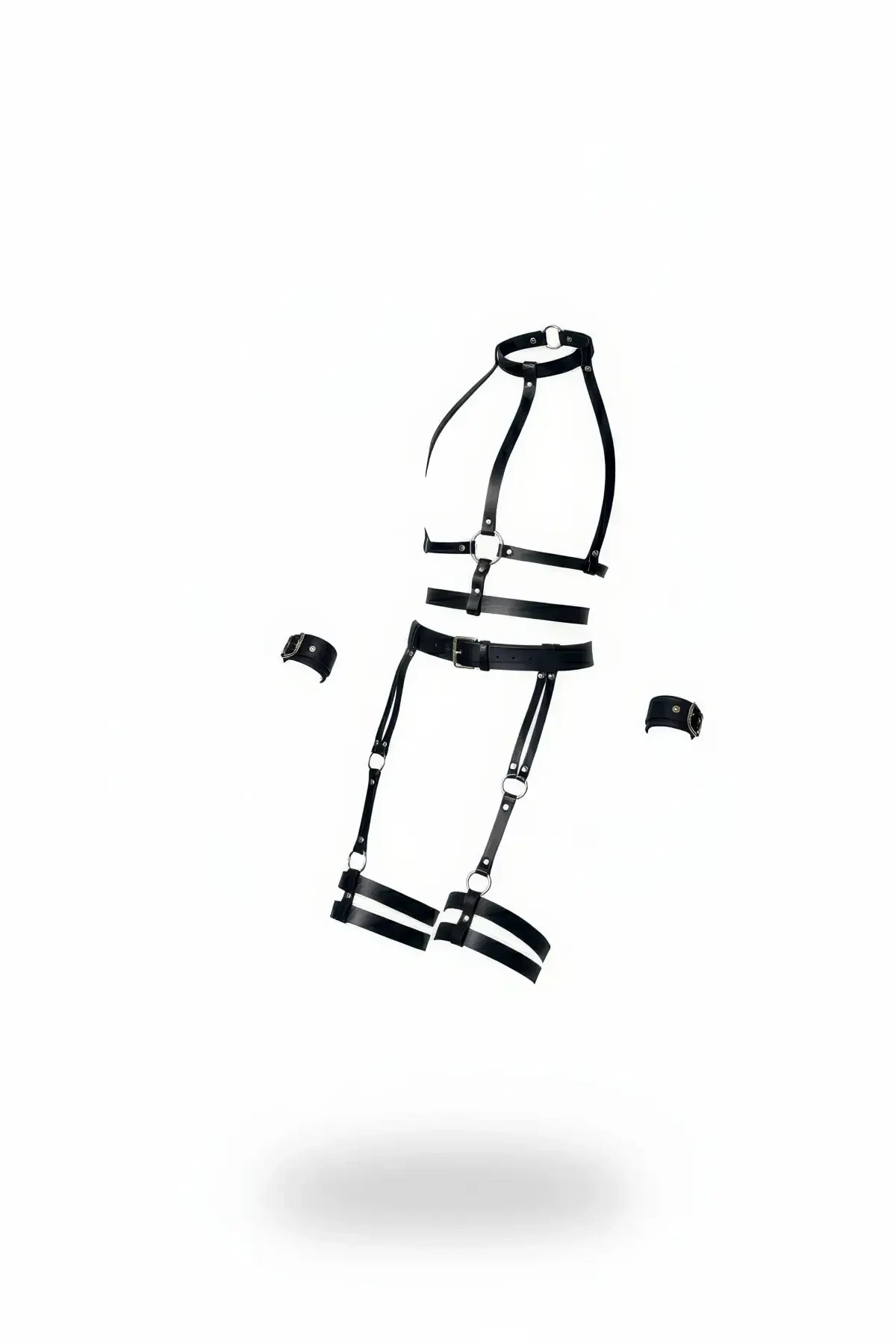 Siyah Jartiyer Harness Deri Vücut Aksesuarı - APFT697 - 1
