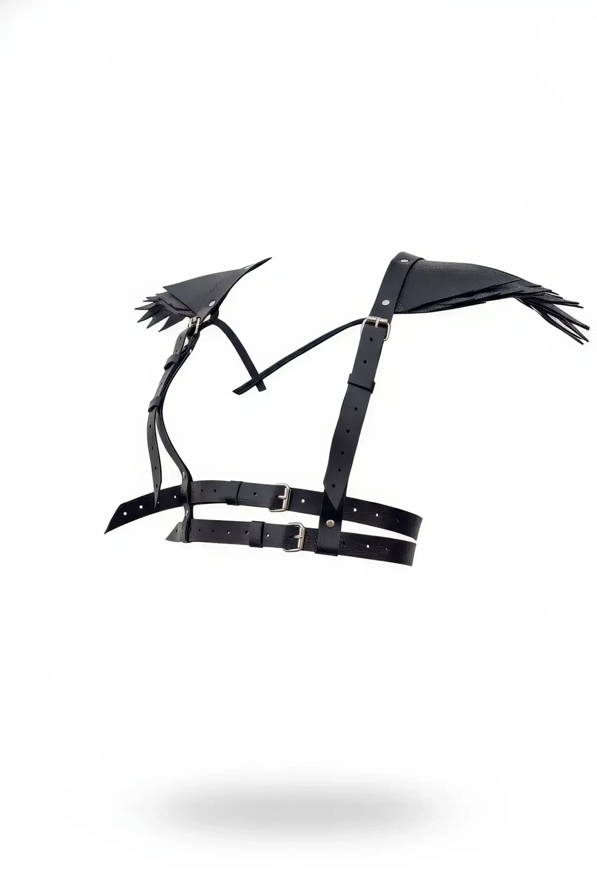 Siyah Kadın Kemer Omuz Detaylı Tokalı Vücut Aksesuarı - APFT717