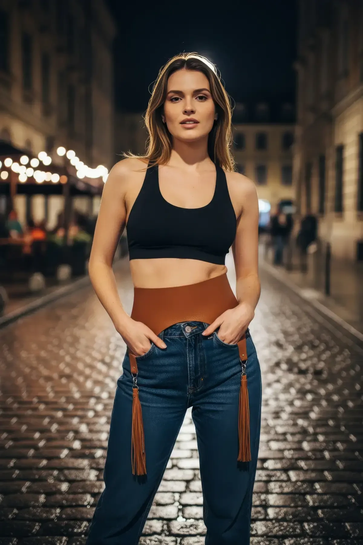 Taba Kadın Kemer Geniş Püsküllü Korse Aksesuarı - APFT788