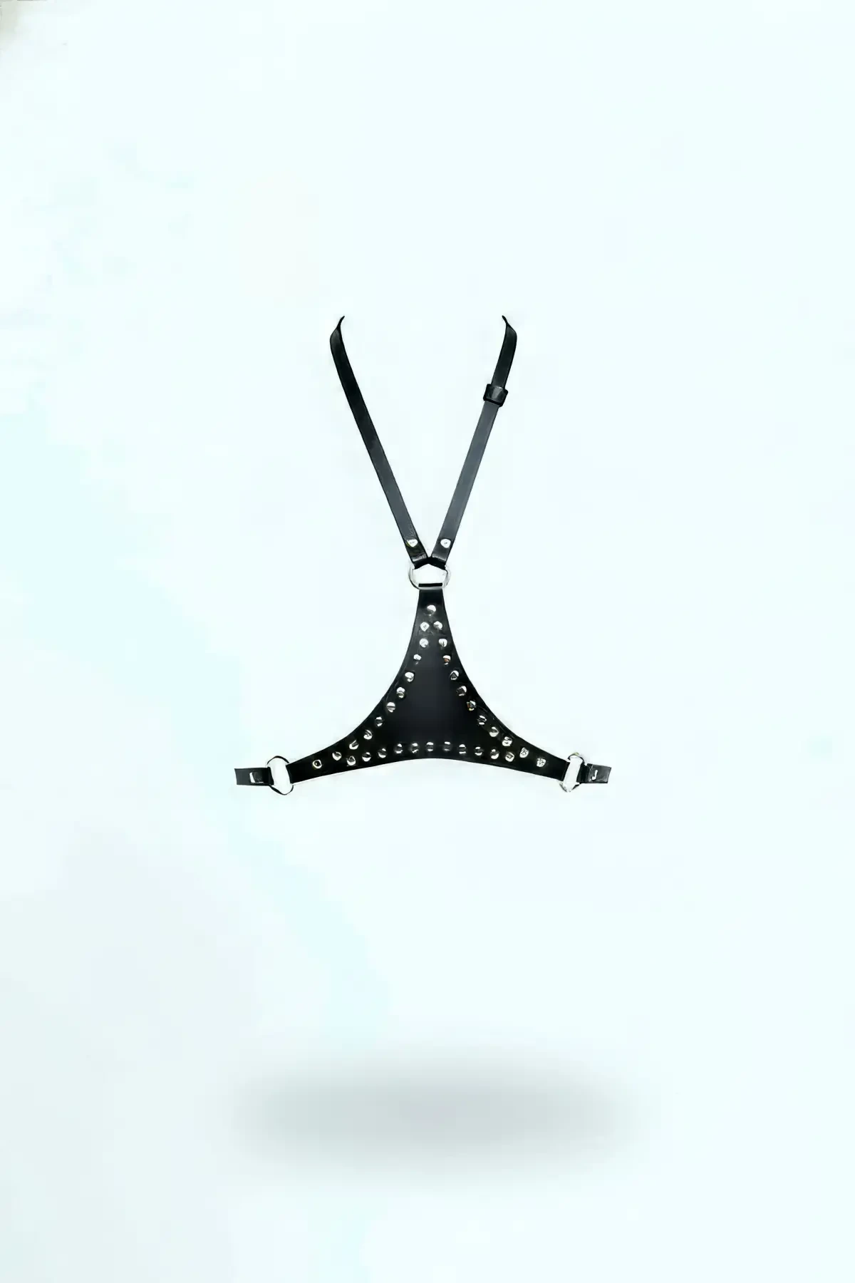 Siyah Kadın Kemer Zımba Detaylı Deri Vücut Aksesuarı - APFT850