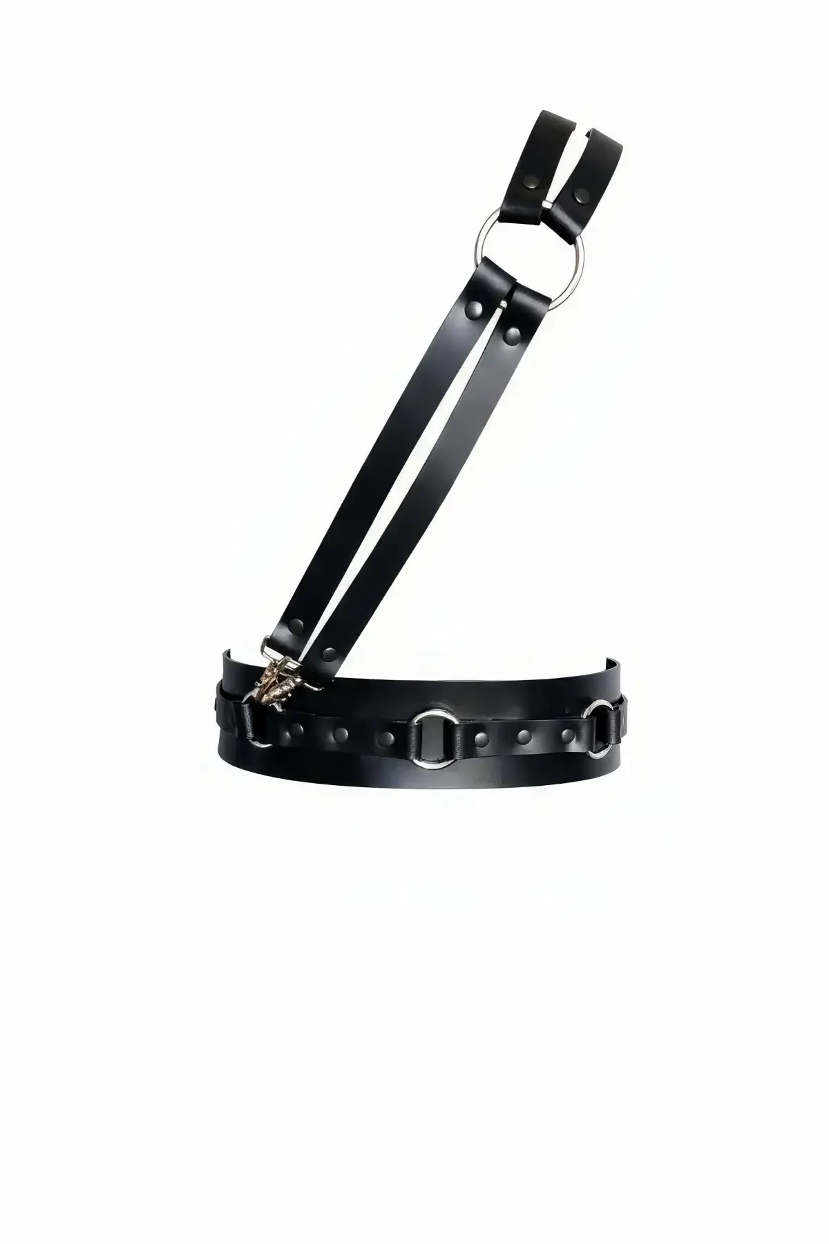 Siyah Kadın Kemer O Halka Detaylı Suni Deri Vücut Kemeri - APFT915 - 1