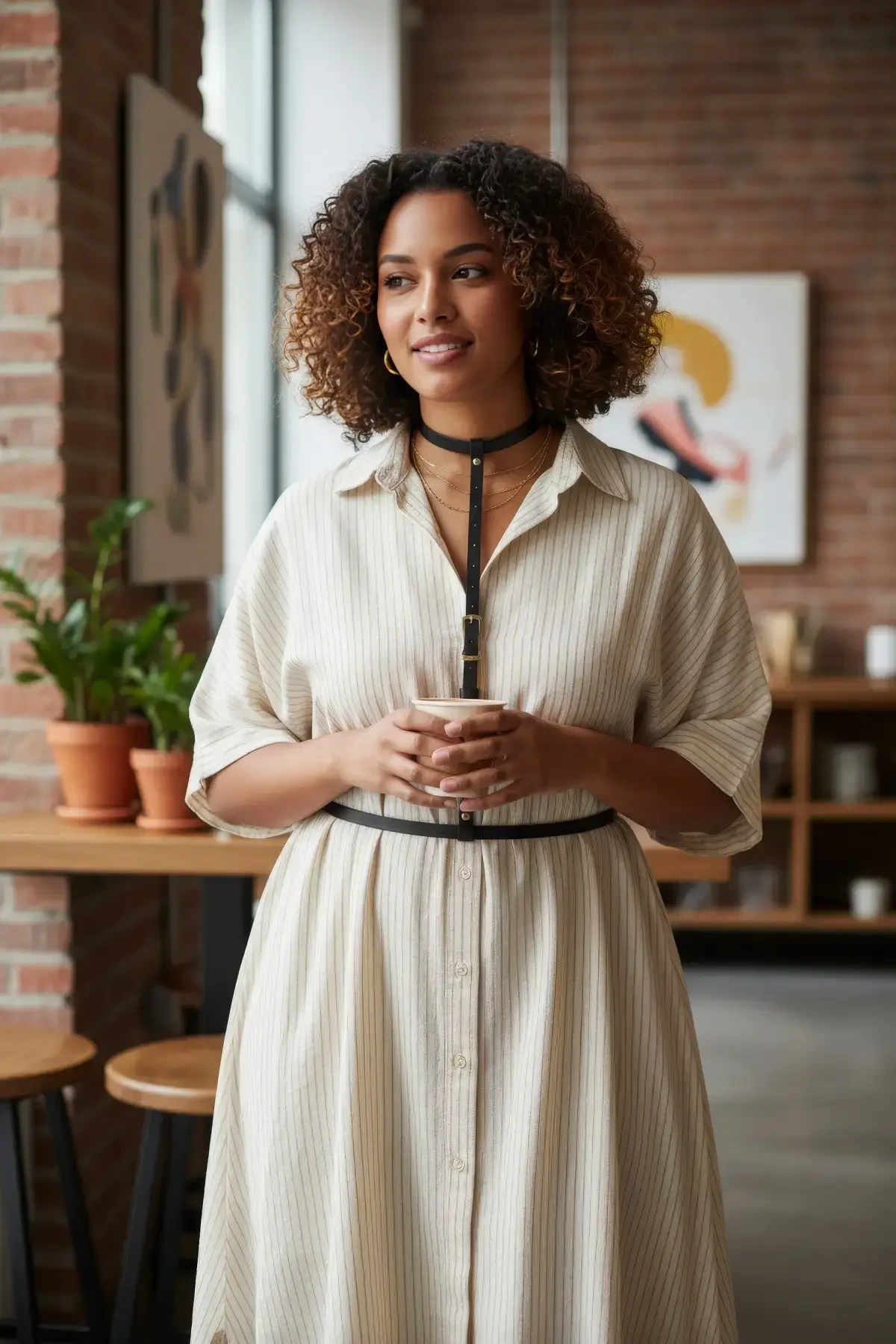 Büyük Beden Siyah Kadın Deri Vücut Aksesuarı Elbise Üstü Kombin Kemeri - APFT188