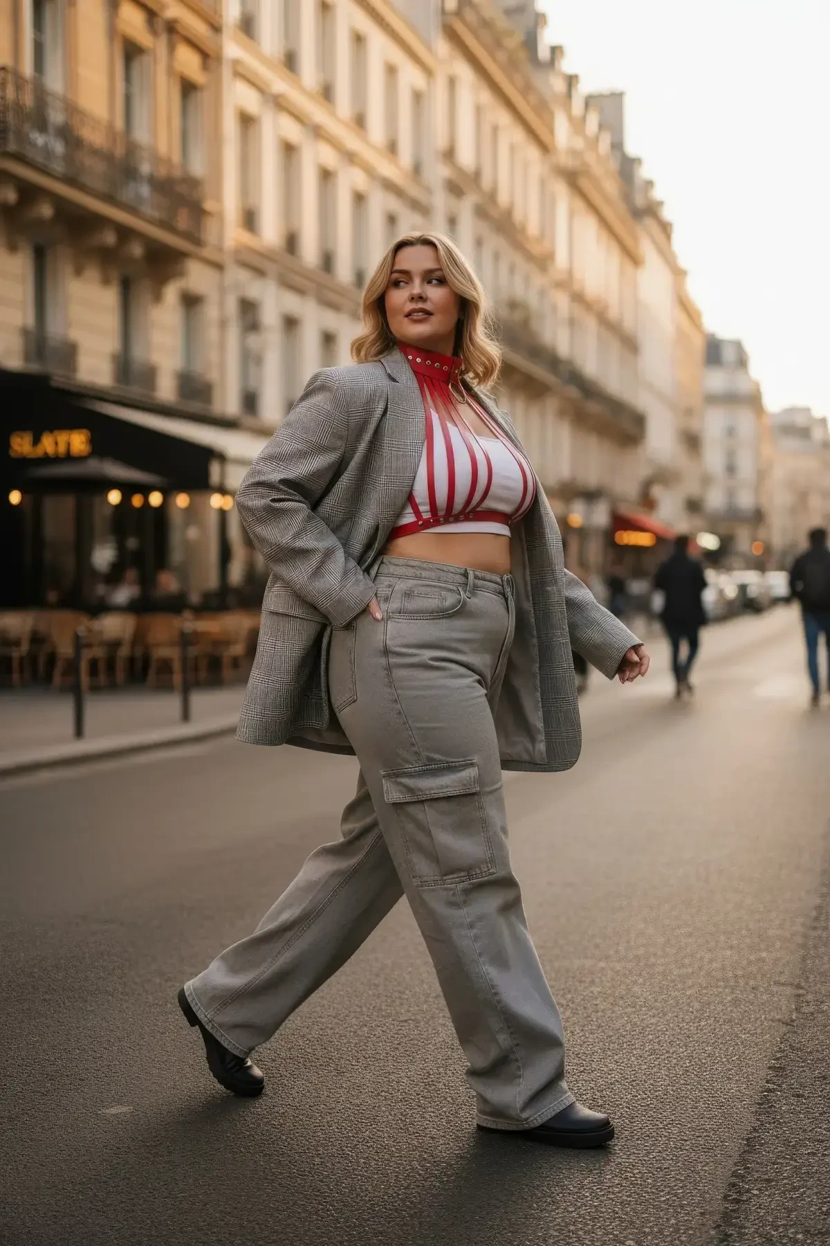 Büyük Beden Kırmızı Kadın Kemer Korse Tarzı Metal Detaylı - APFT551