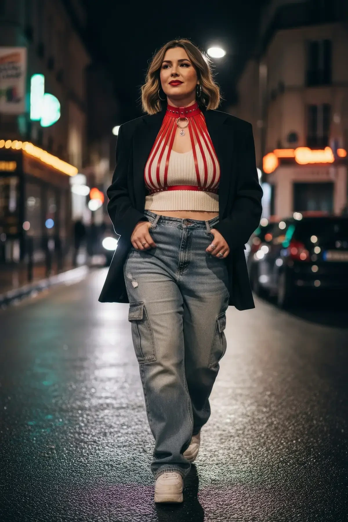 Büyük Beden Kırmızı Kadın Kemer Korse Tarzı Metal Detaylı - APFT551