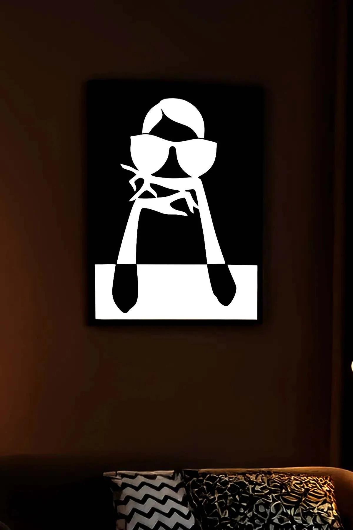 Faux Leather Pop Art Wall Art with Reflective Sunglasses
