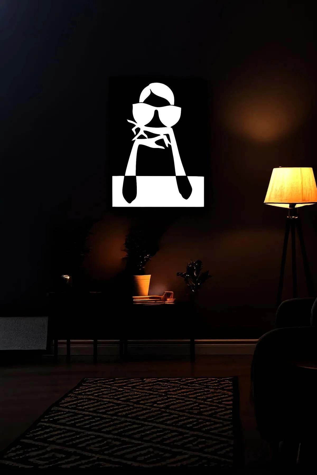 Faux Leather Pop Art Wall Art with Reflective Sunglasses