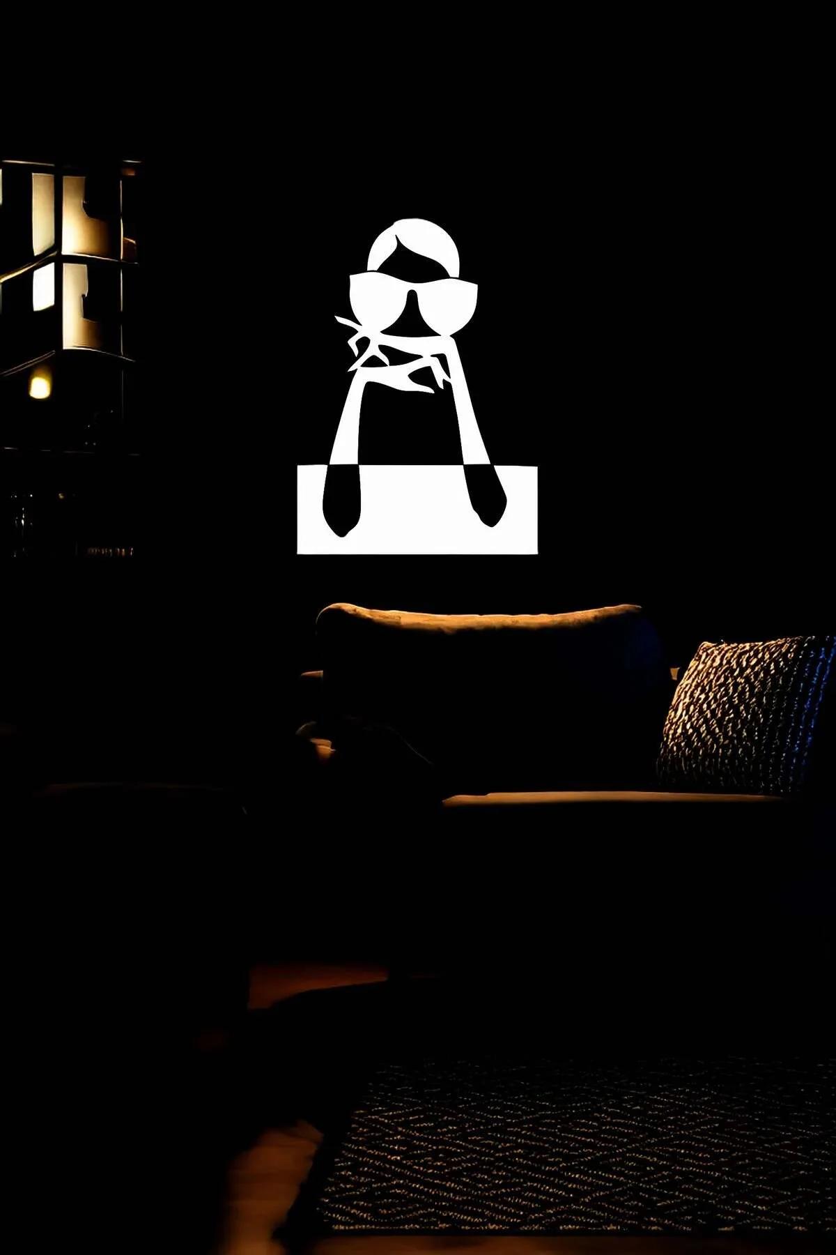 Faux Leather Pop Art Wall Art with Reflective Sunglasses