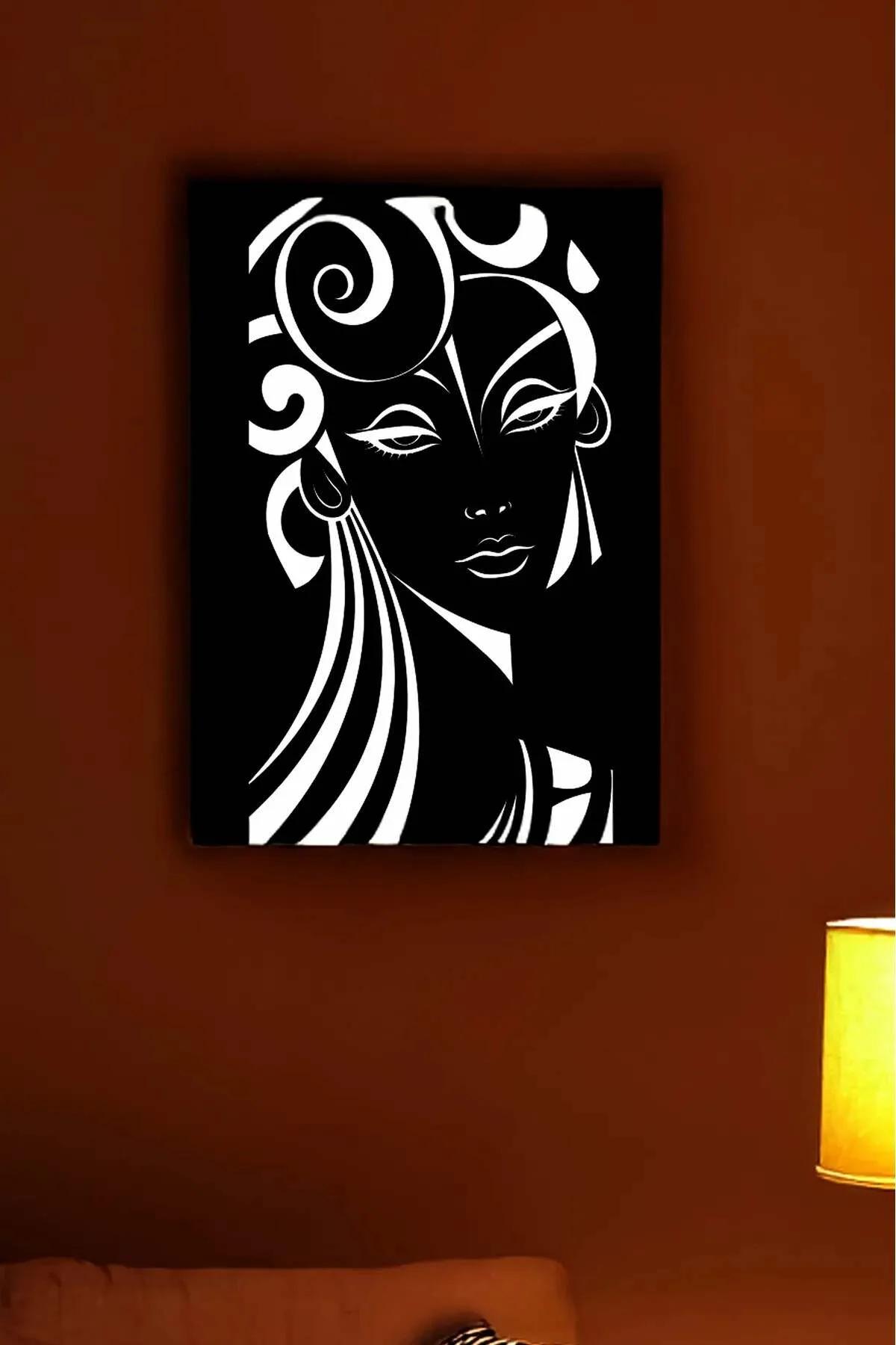 Reflective Art Deco Style Female Portrait Panel