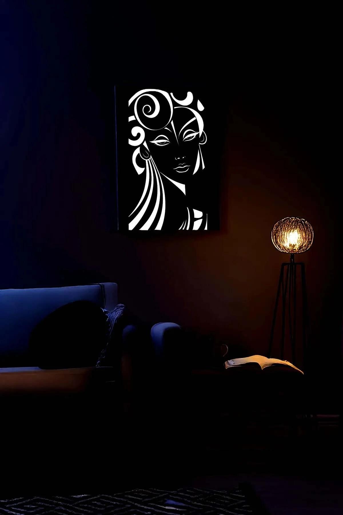 Reflective Art Deco Style Female Portrait Panel