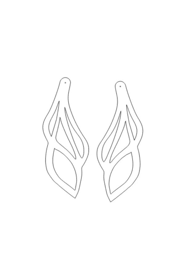 Laser Cut Faux Leather Leaf Dangle Earrings
