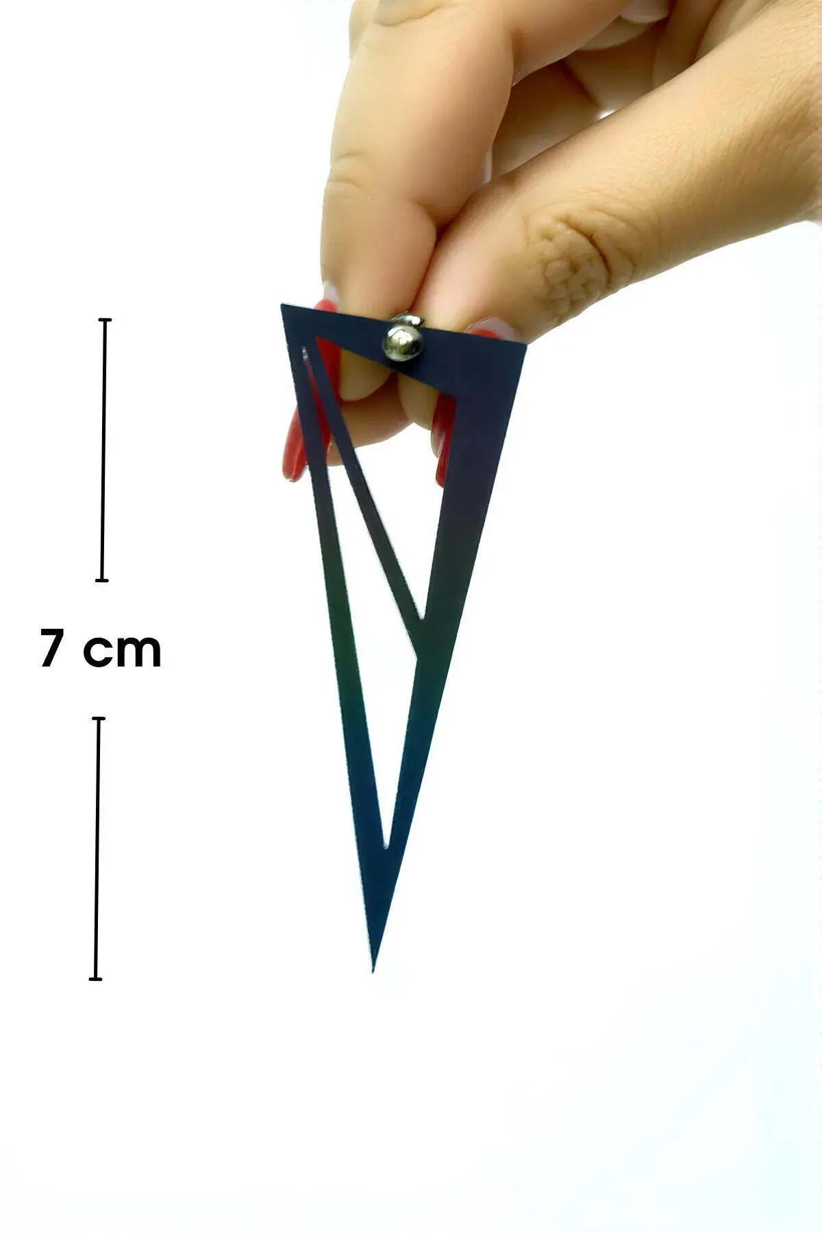 Reflective Triangle Statement Earrings with Geometric Cutout Design