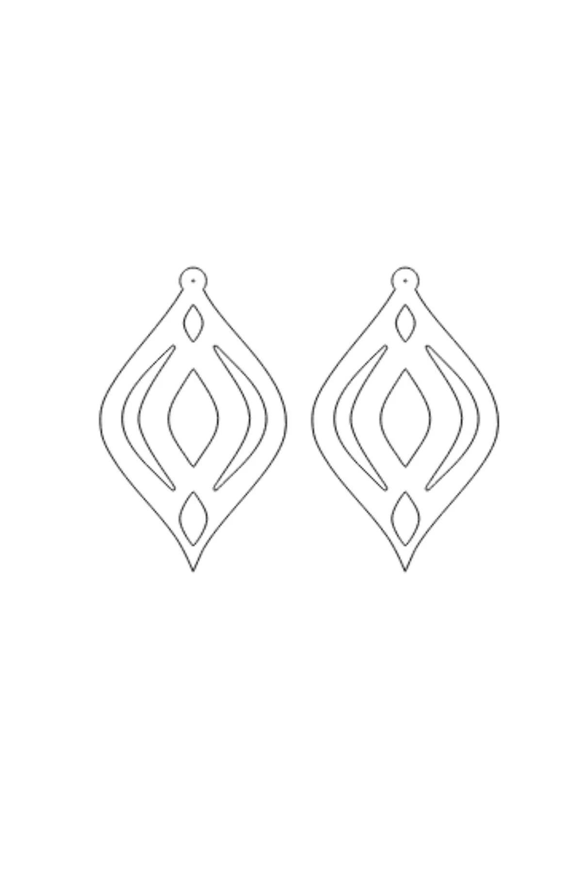 Black Vegan Leather Drop Earrings with Cut-Out Motif