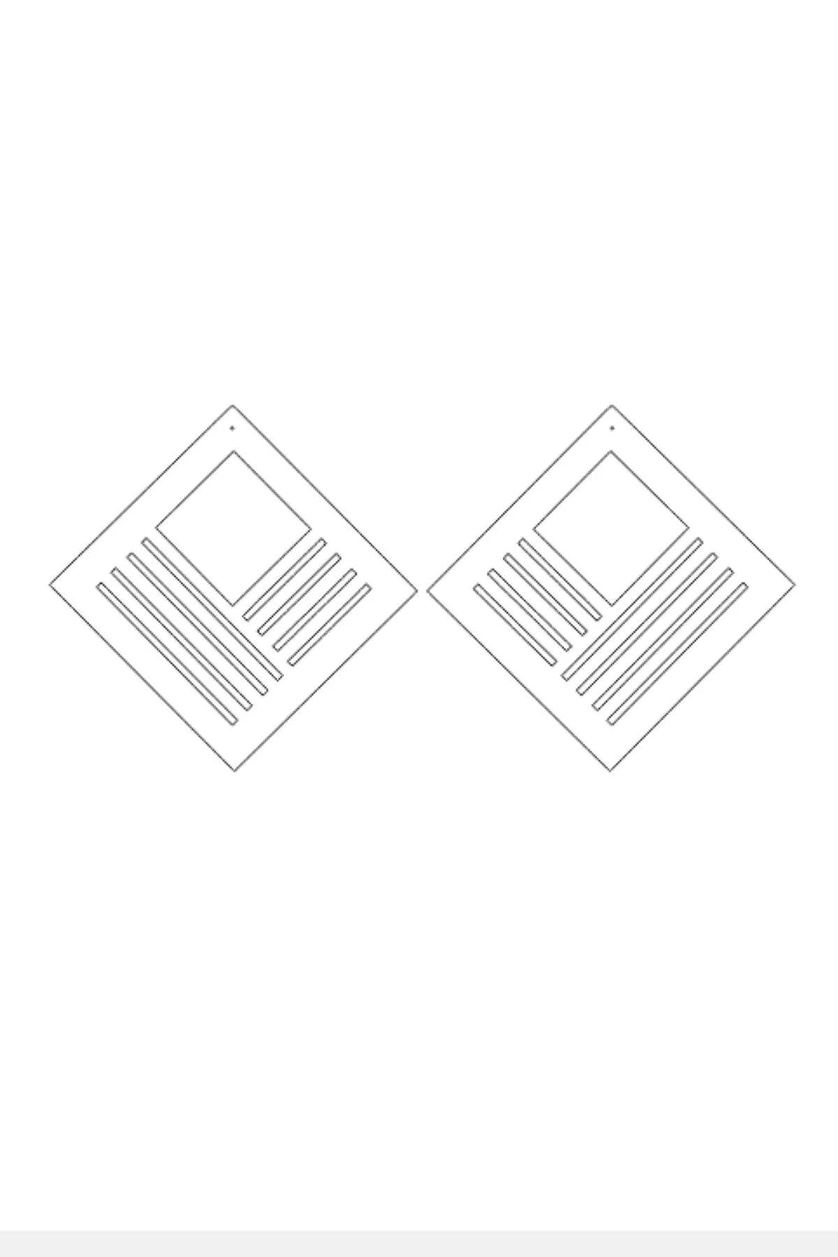 Reflective Geometric Square Drop Earrings