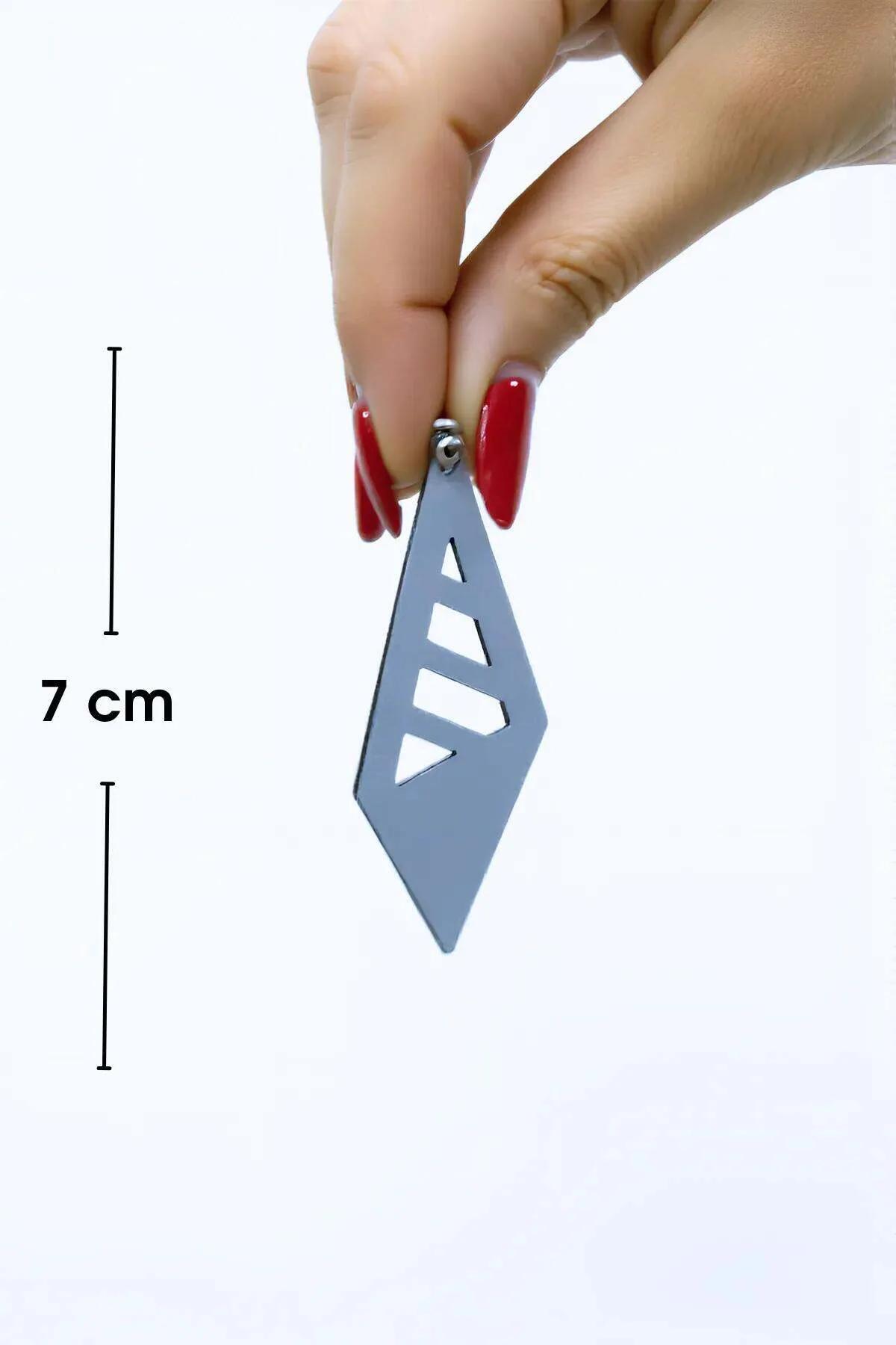 Reflective Prism Laser Cut Drop Earrings