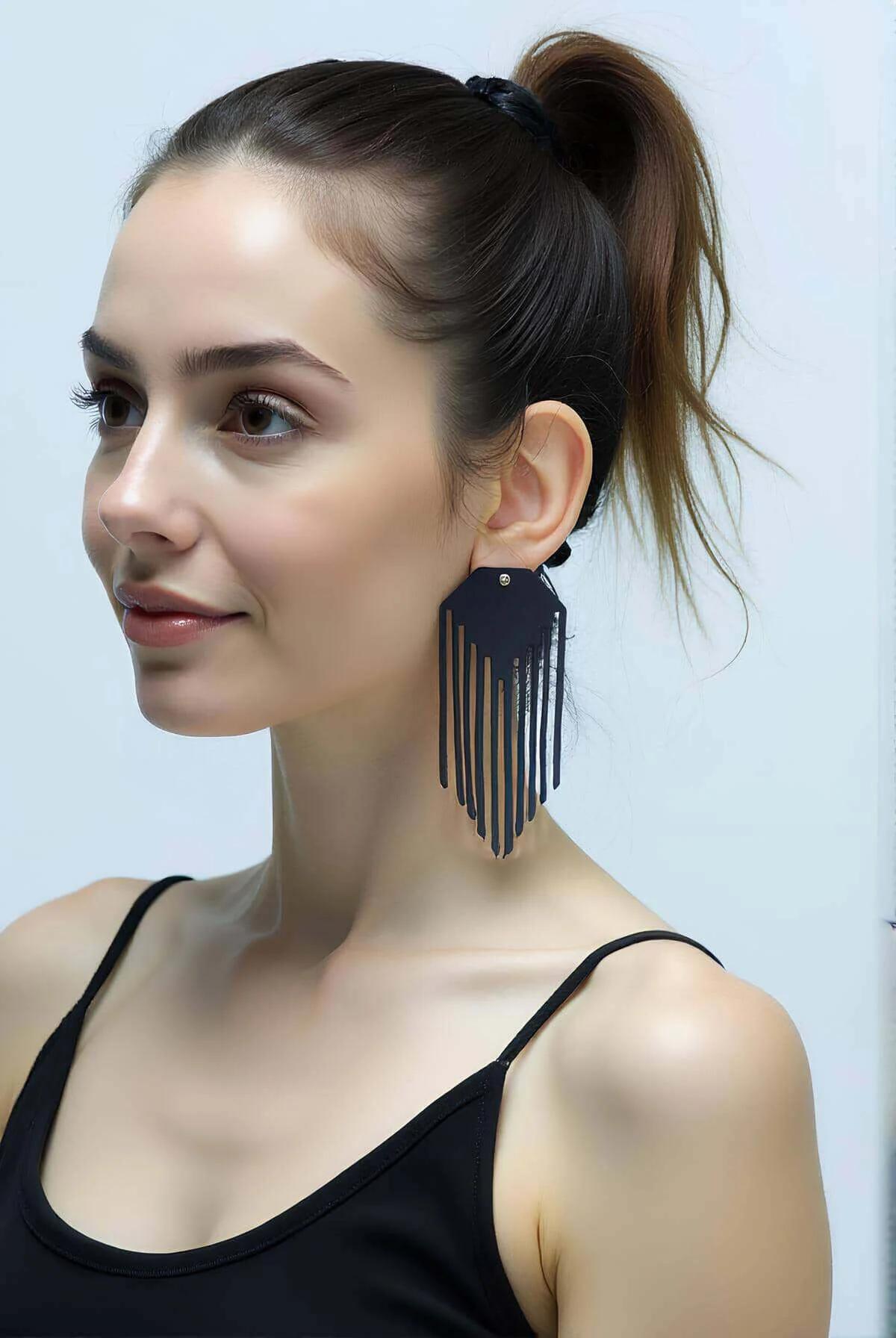 Geometric Fringe Earrings