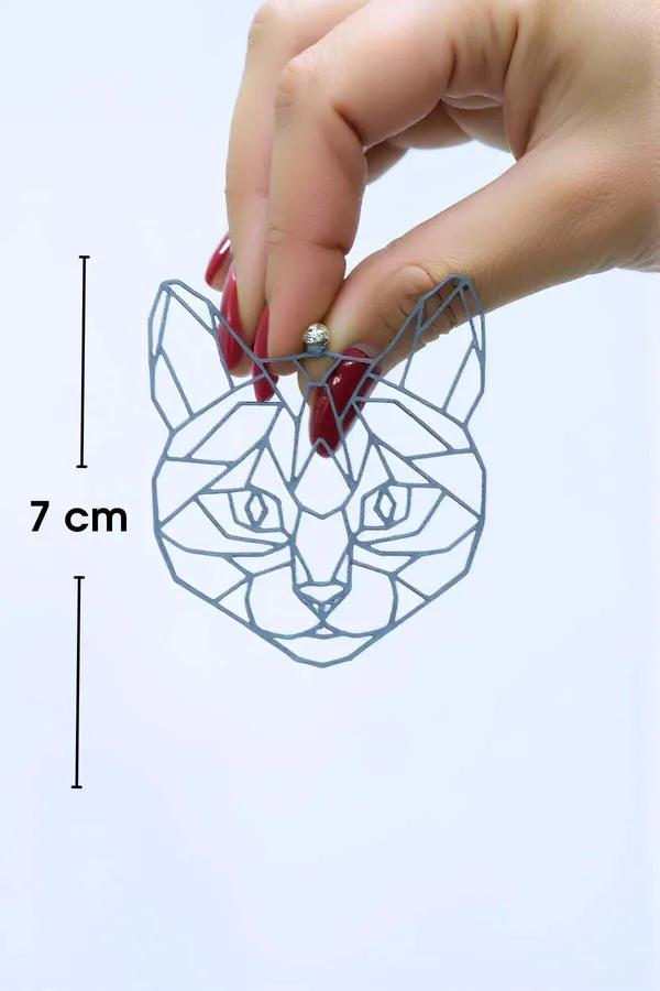 Geometric Cat Face Earrings with Rainbow Refraction