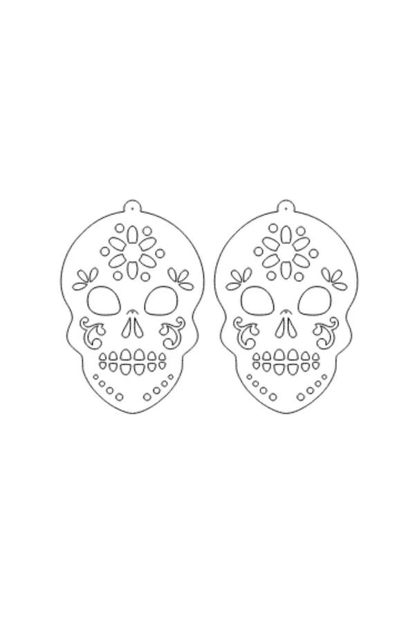 Reflective Sugar Skull Drop Earrings