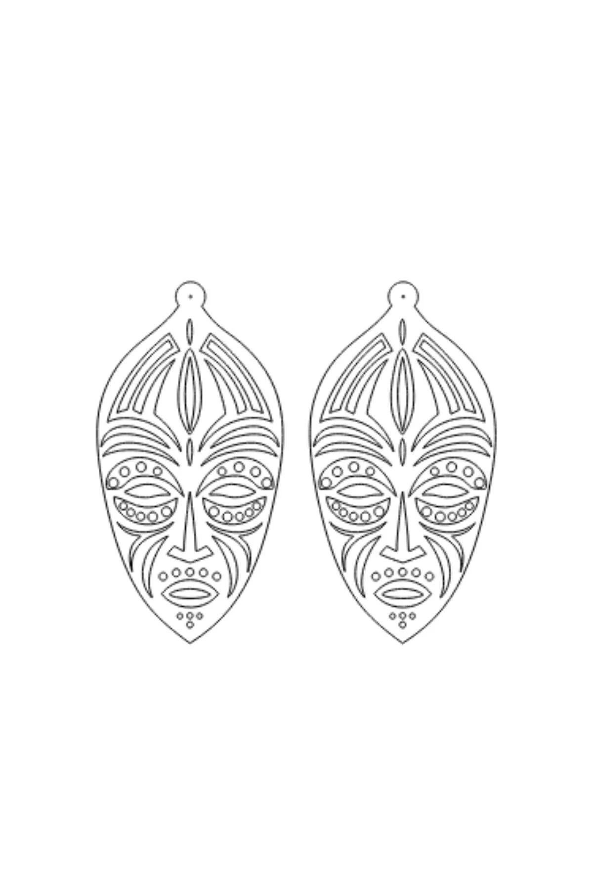 Reflective Ethnic Face Drop Earrings