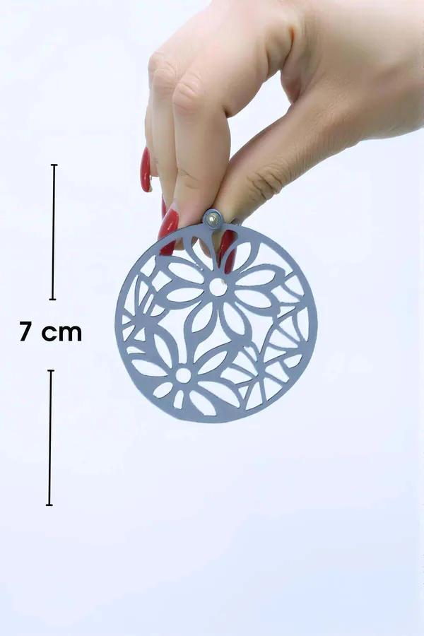 Floral Laser Cut Faux Leather Drop Earrings