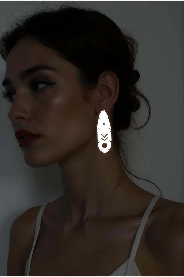 Reflective Drop Earrings with Abstract Boho Cut-outs