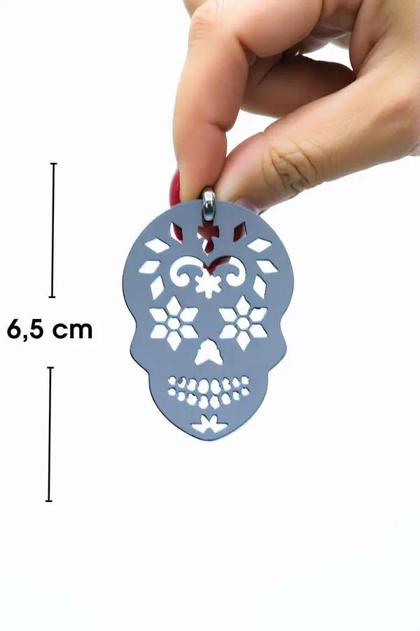 Reflective Sugar Skull Drop Earrings