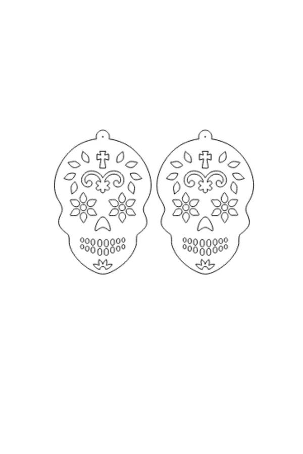 Reflective Sugar Skull Drop Earrings